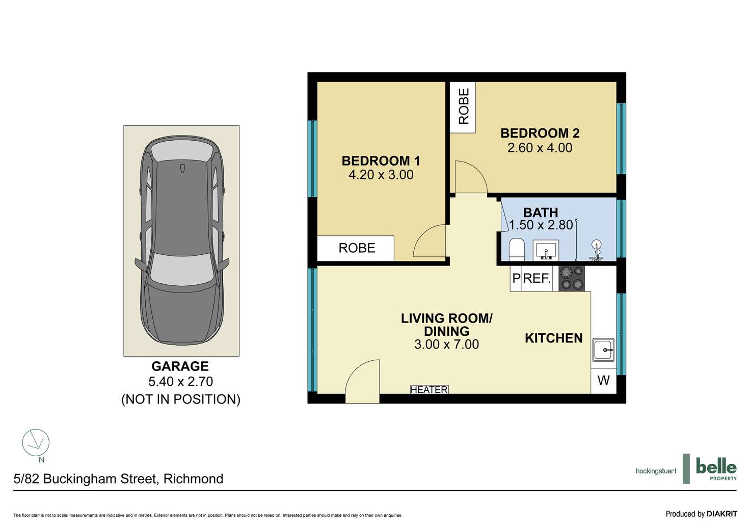 Floorplan of Homely apartment listing, 5/82 Buckingham Street, Richmond VIC 3121