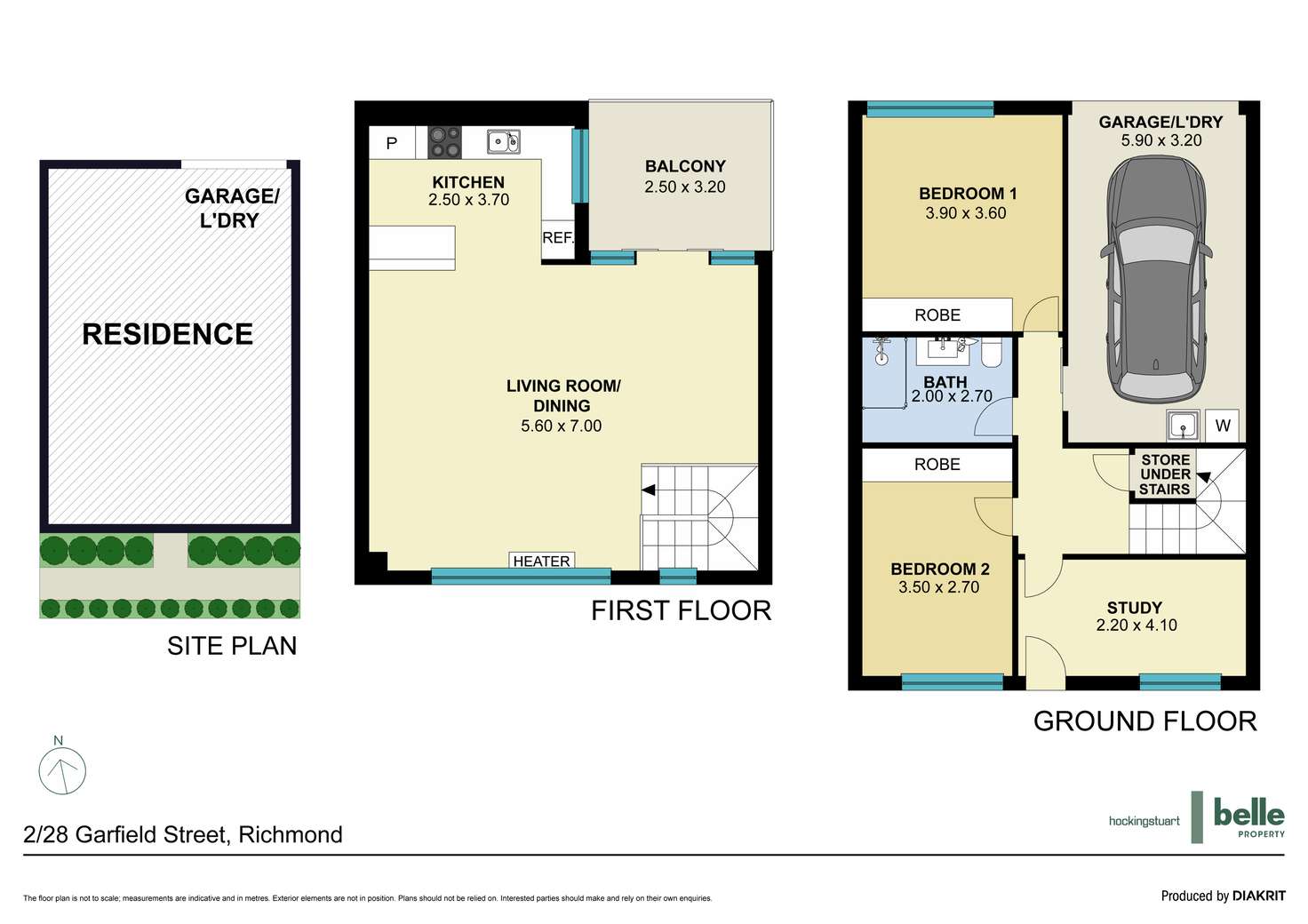 Floorplan of Homely townhouse listing, 2/28 Garfield Street, Richmond VIC 3121