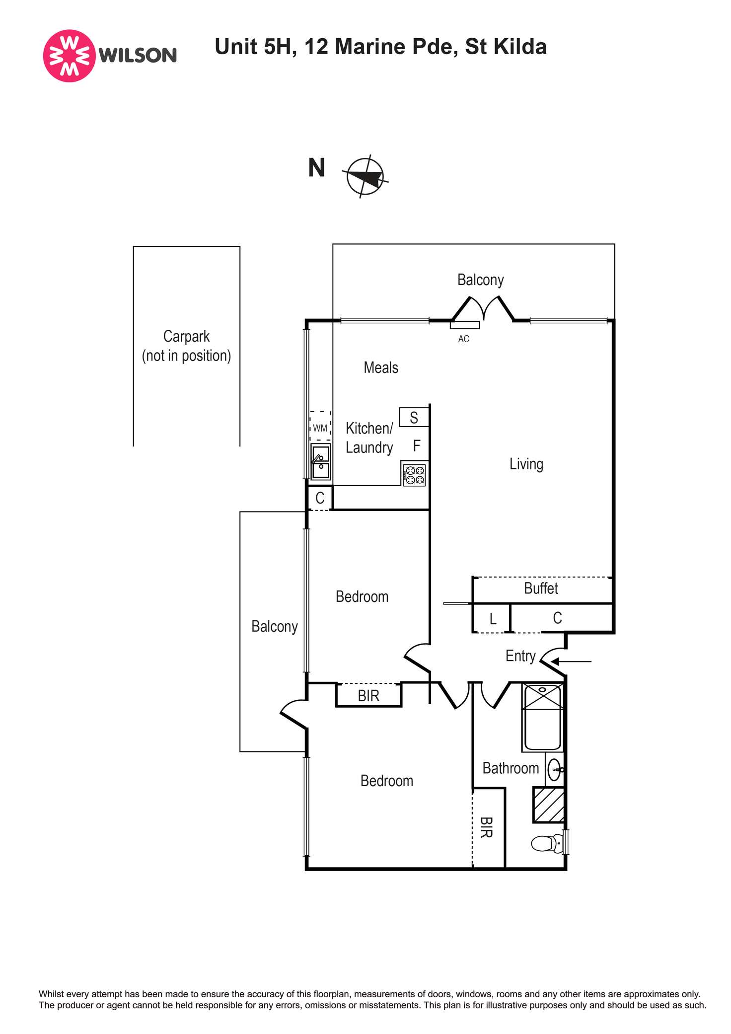 Floorplan of Homely apartment listing, 5H/12 Marine Parade, St Kilda VIC 3182