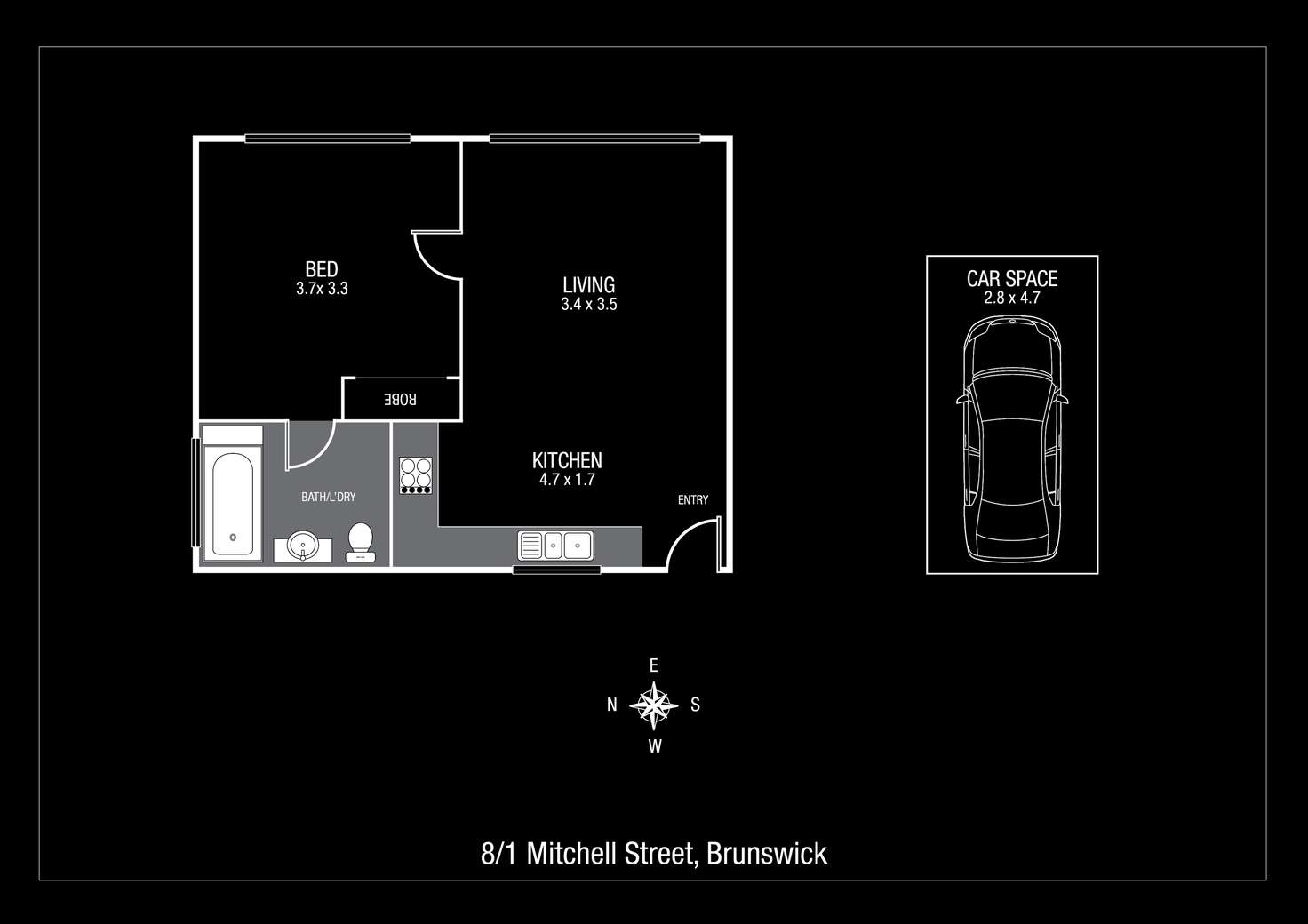 Floorplan of Homely apartment listing, 8/1 Mitchell Street, Brunswick VIC 3056