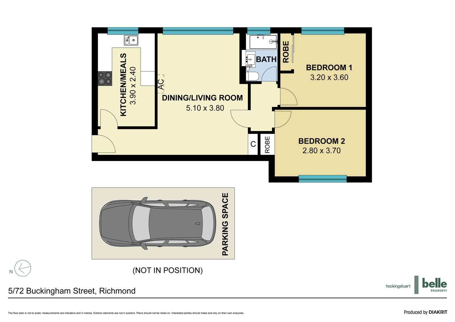 Floorplan of Homely apartment listing, 5/72 Buckingham Street, Richmond VIC 3121