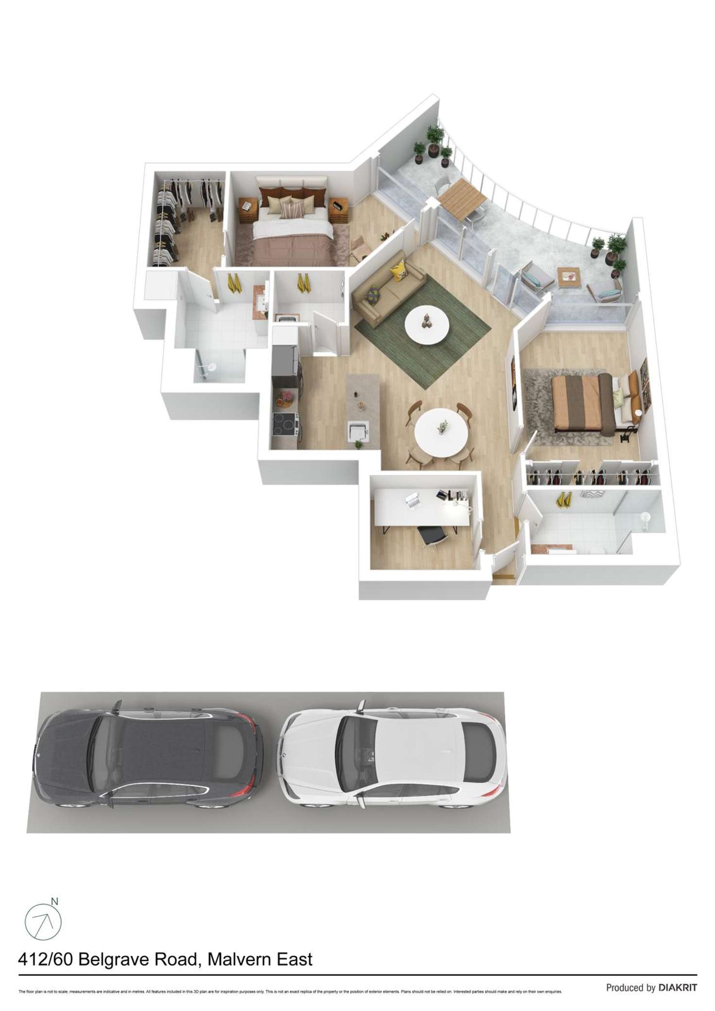 Floorplan of Homely apartment listing, 412/60 Belgrave Road, Malvern East VIC 3145