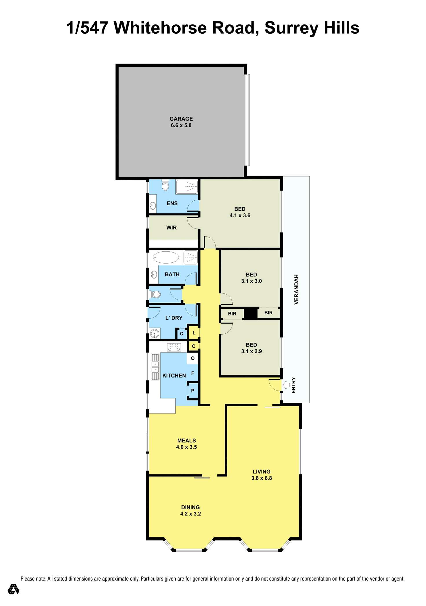 Floorplan of Homely unit listing, 1/547 Whitehorse Road, Surrey Hills VIC 3127