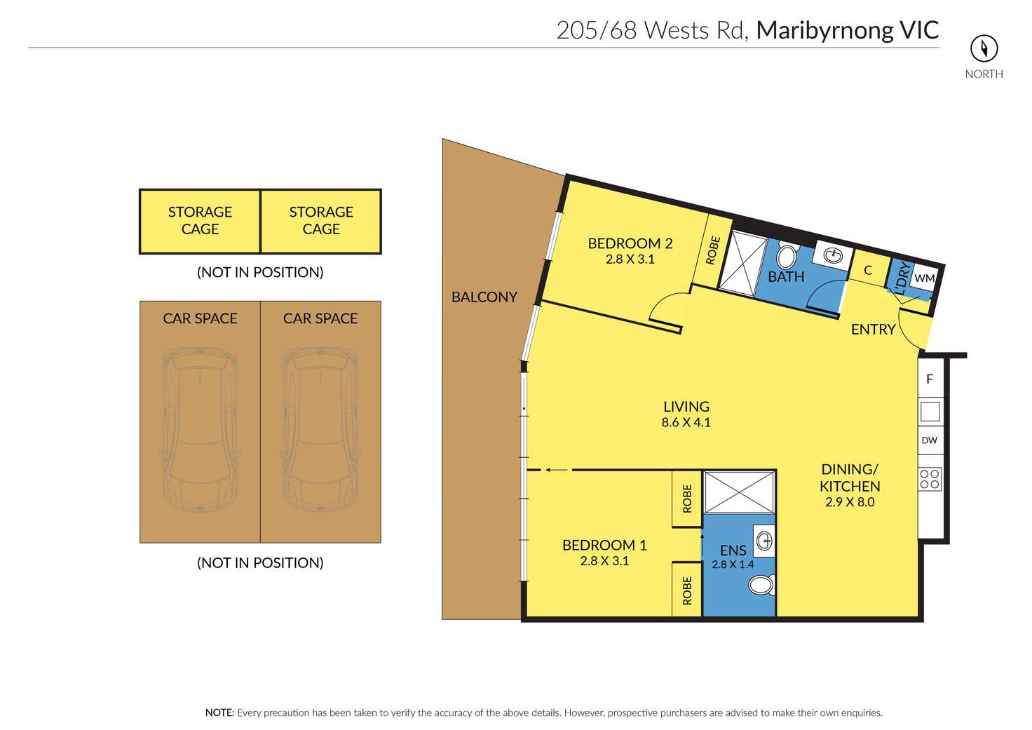 Floorplan of Homely apartment listing, 205/68 Wests Road, Maribyrnong VIC 3032