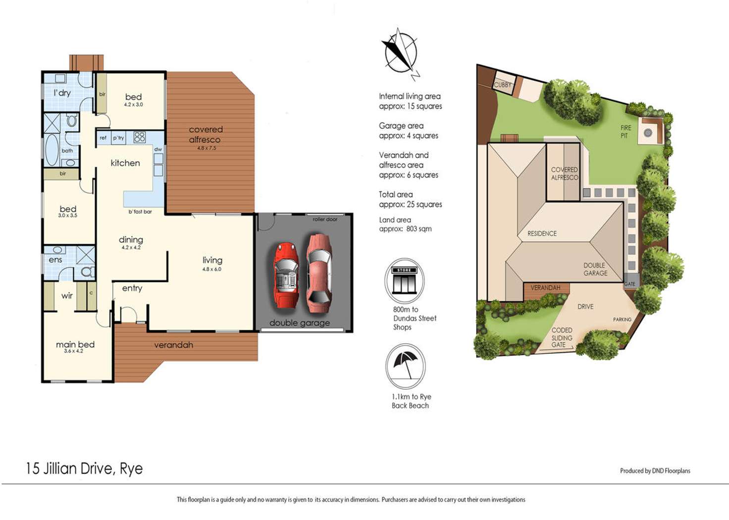 Floorplan of Homely house listing, 15 Jillian Drive, Rye VIC 3941