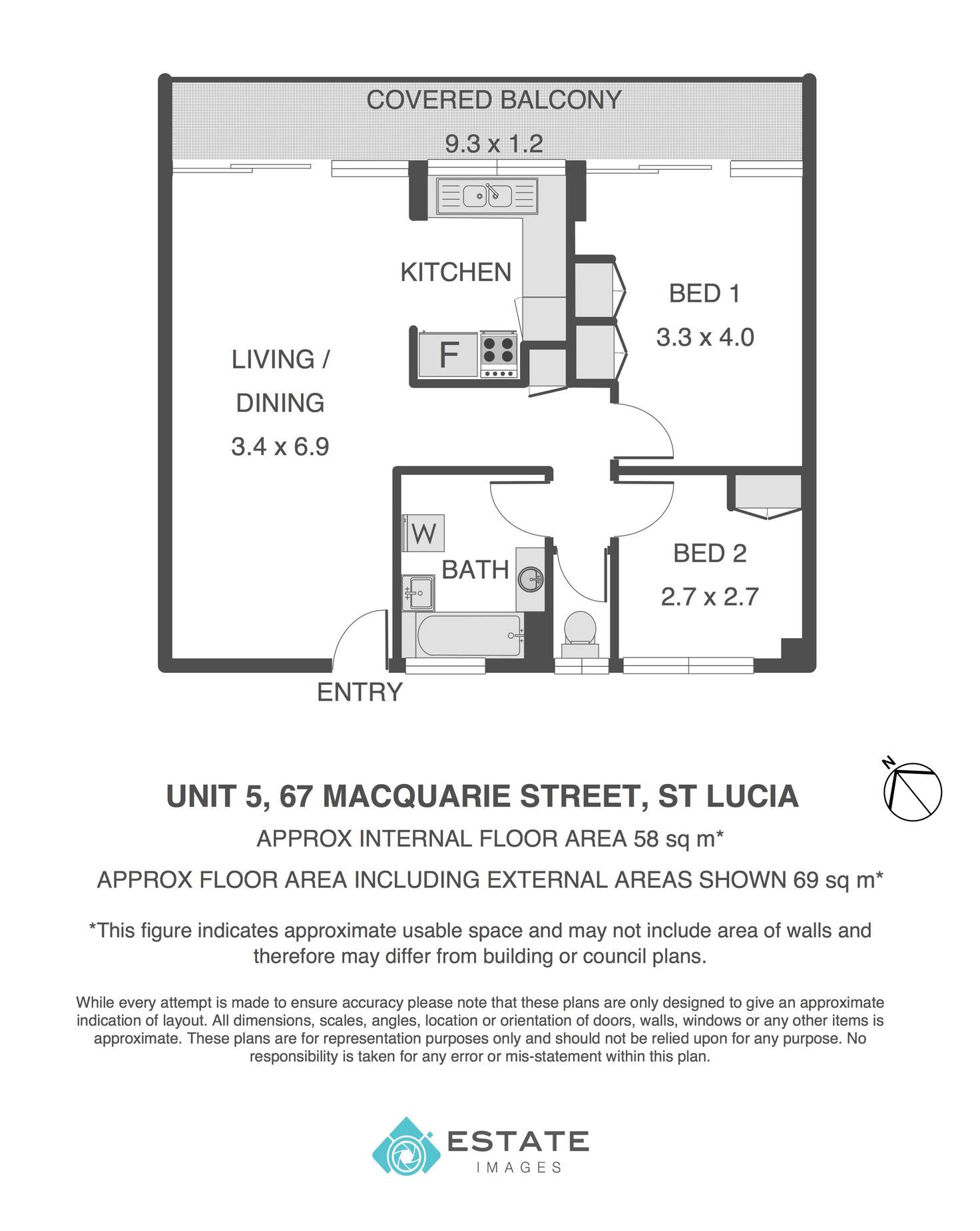 Floorplan of Homely unit listing, 5/67 Macquarie Street, St Lucia QLD 4067
