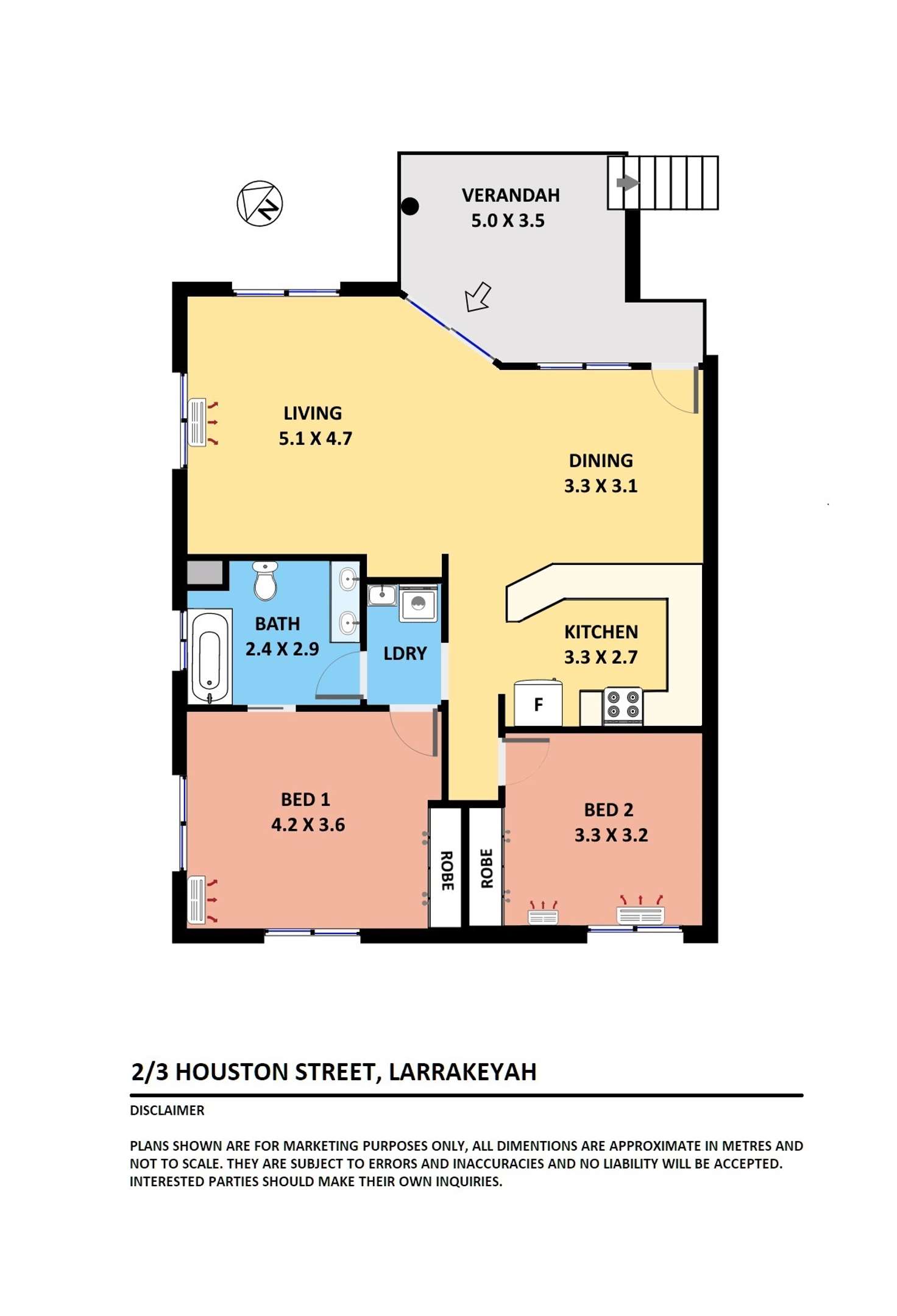 Floorplan of Homely unit listing, 2/3 Houston Street, Larrakeyah NT 820