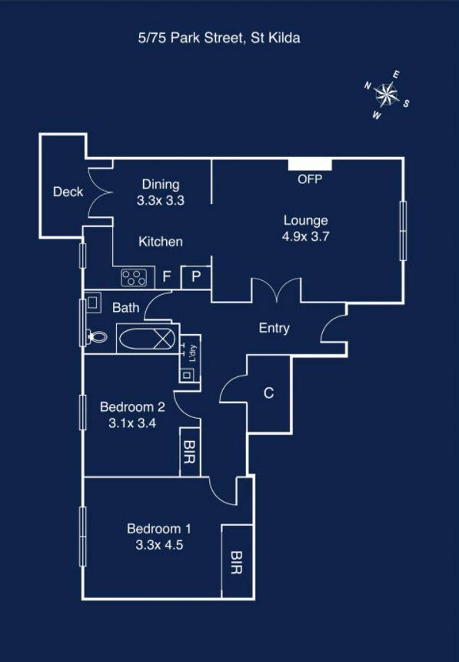 Floorplan of Homely apartment listing, 5/75 Park Street, St Kilda West VIC 3182