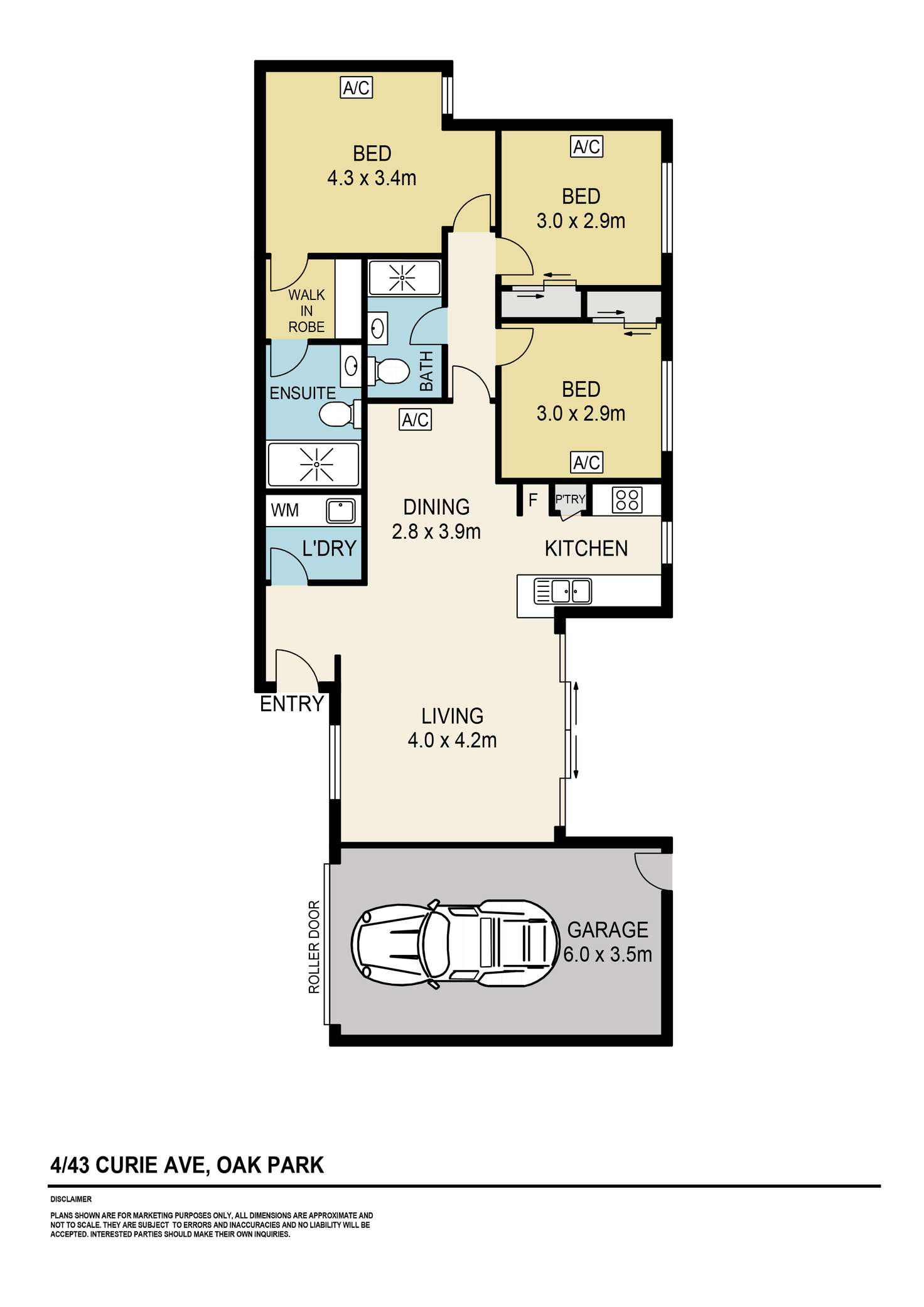 Floorplan of Homely house listing, 4/43 Curie Avenue, Oak Park VIC 3046