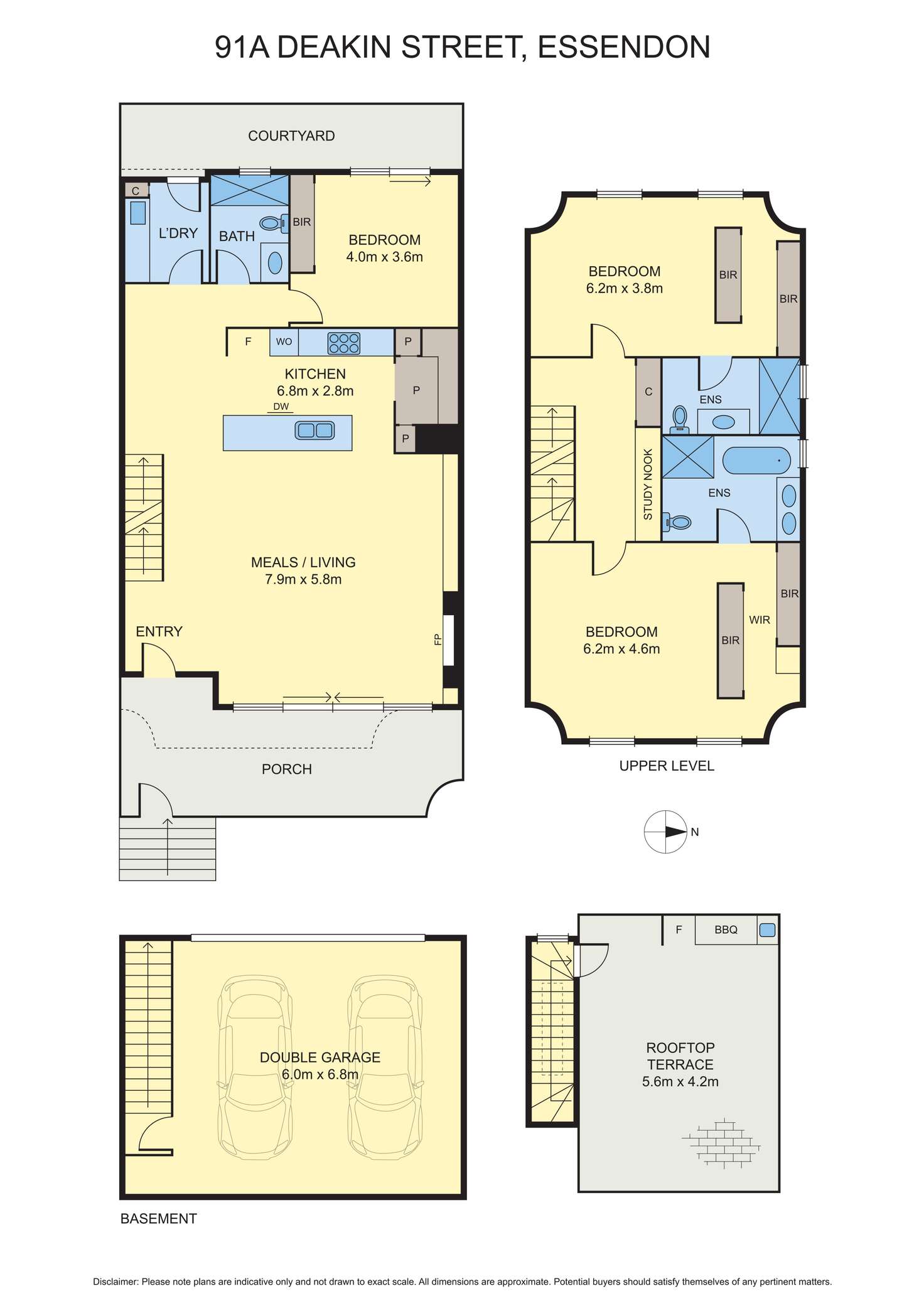 Floorplan of Homely townhouse listing, 91a Deakin Street, Essendon VIC 3040
