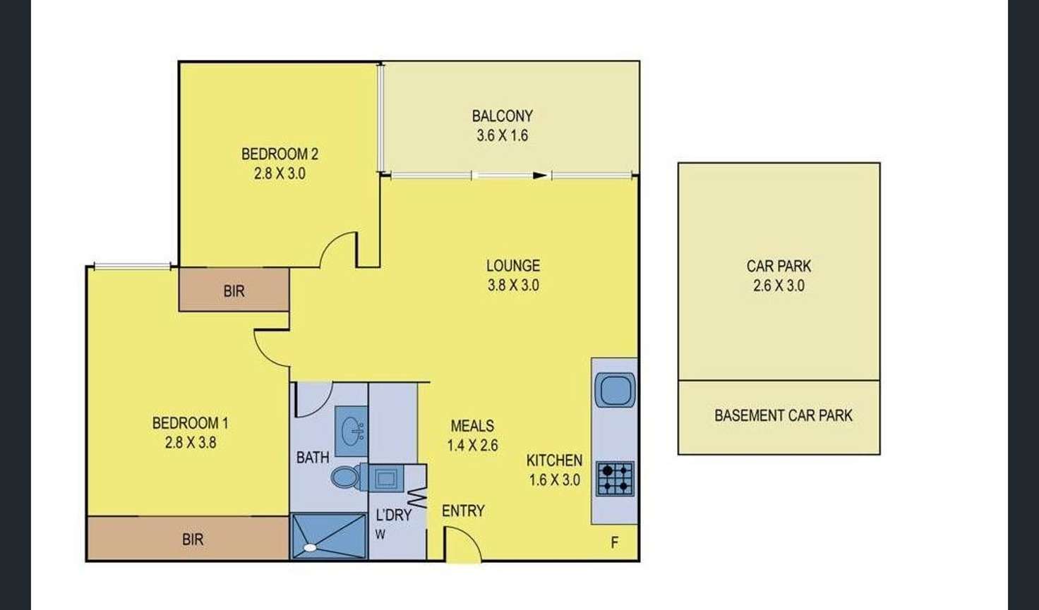 Floorplan of Homely apartment listing, 402/332 High Street, Northcote VIC 3070