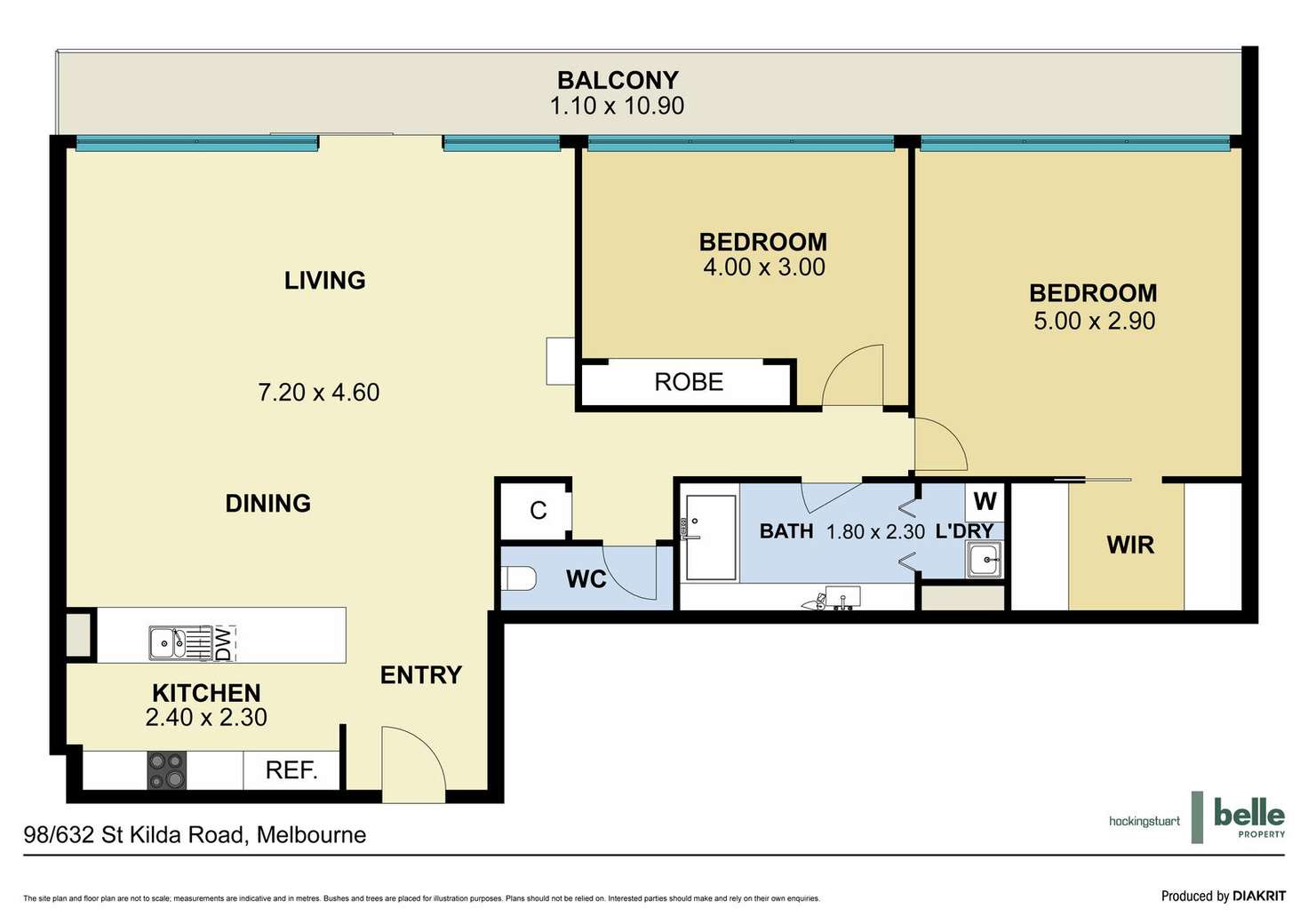 Floorplan of Homely apartment listing, 98/632 St Kilda Road, Melbourne VIC 3004