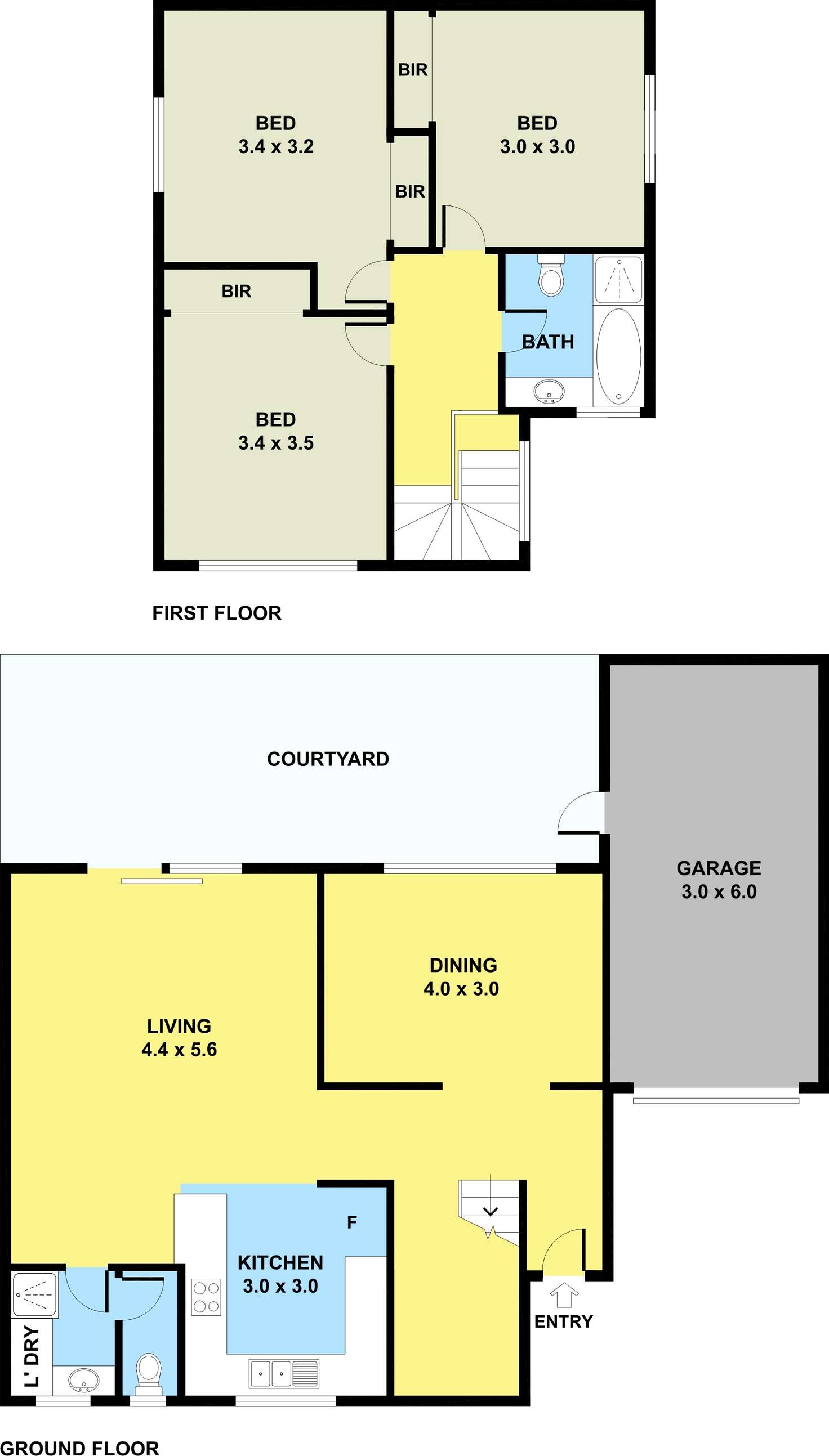 Floorplan of Homely townhouse listing, 4/17 Anderson Road, Sunshine VIC 3020