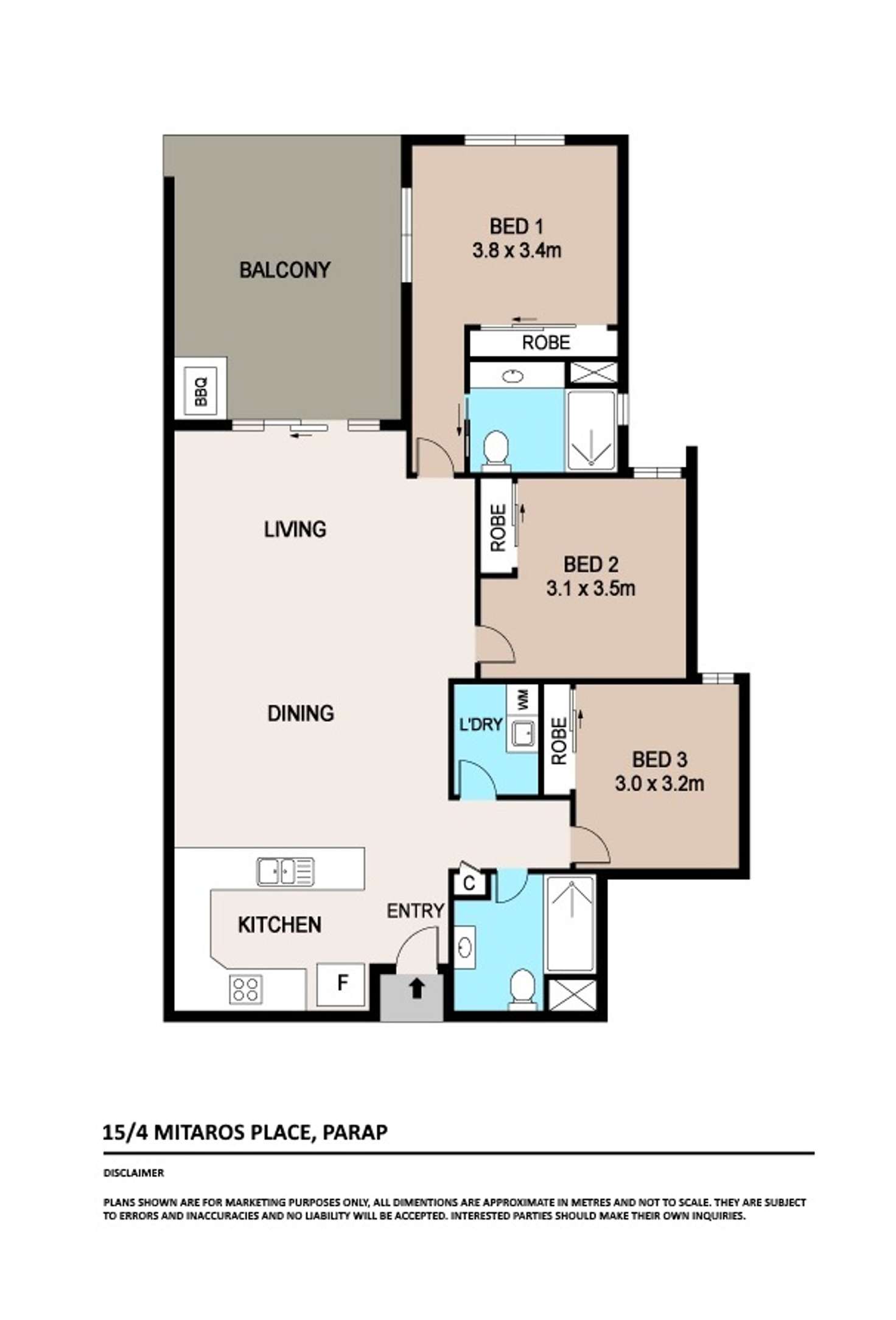 Floorplan of Homely apartment listing, 15/4 Mitaros Place, Parap NT 820