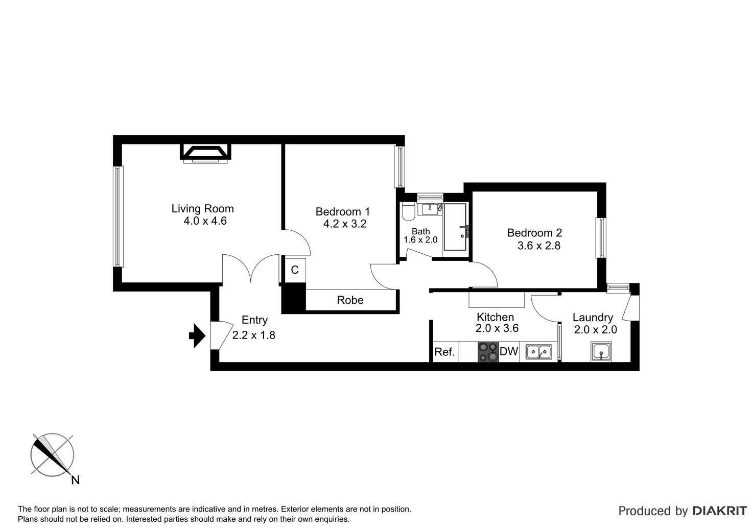 Floorplan of Homely apartment listing, 1/36 Burnett Street, St Kilda VIC 3182