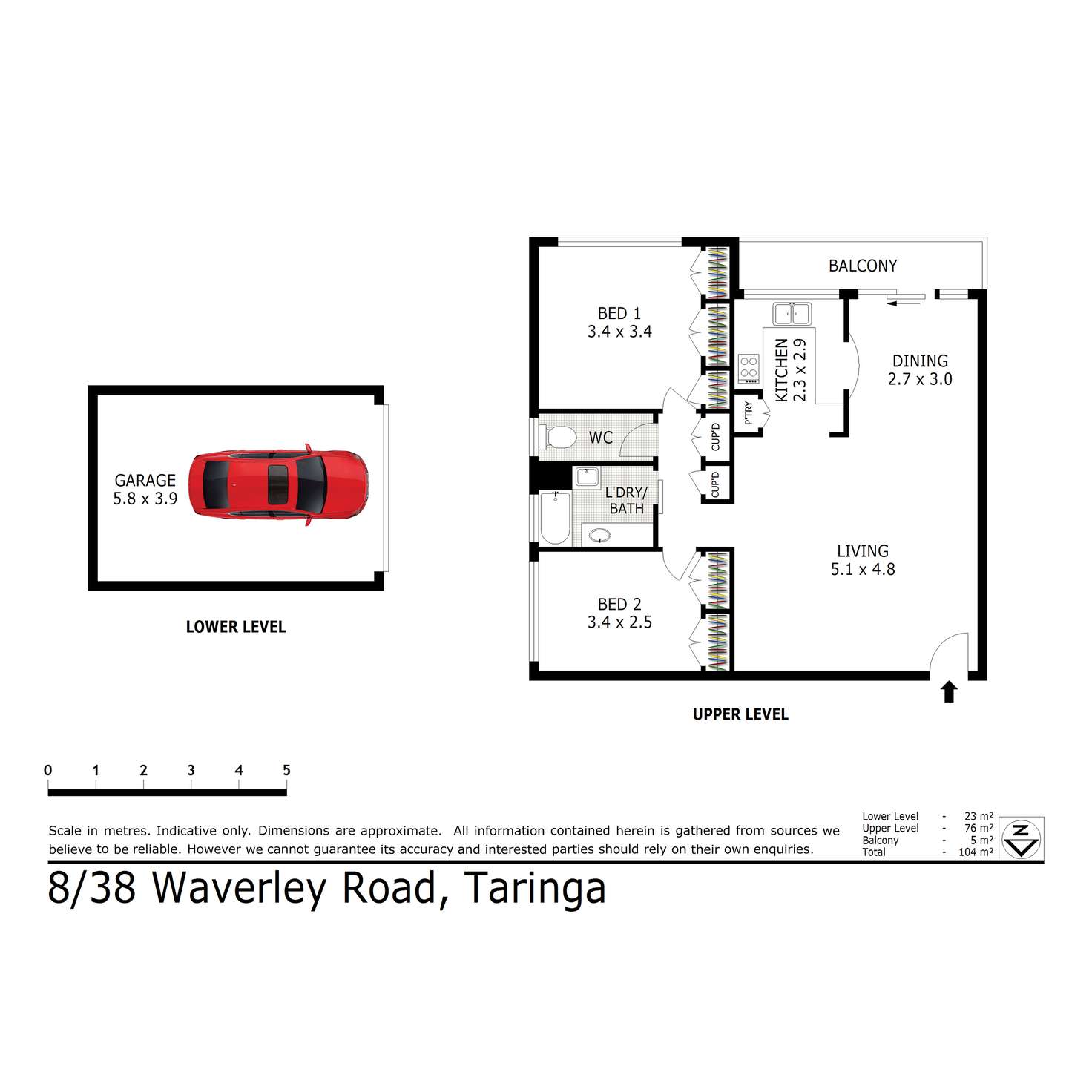 Floorplan of Homely unit listing, 8/38 Waverley Road, Taringa QLD 4068