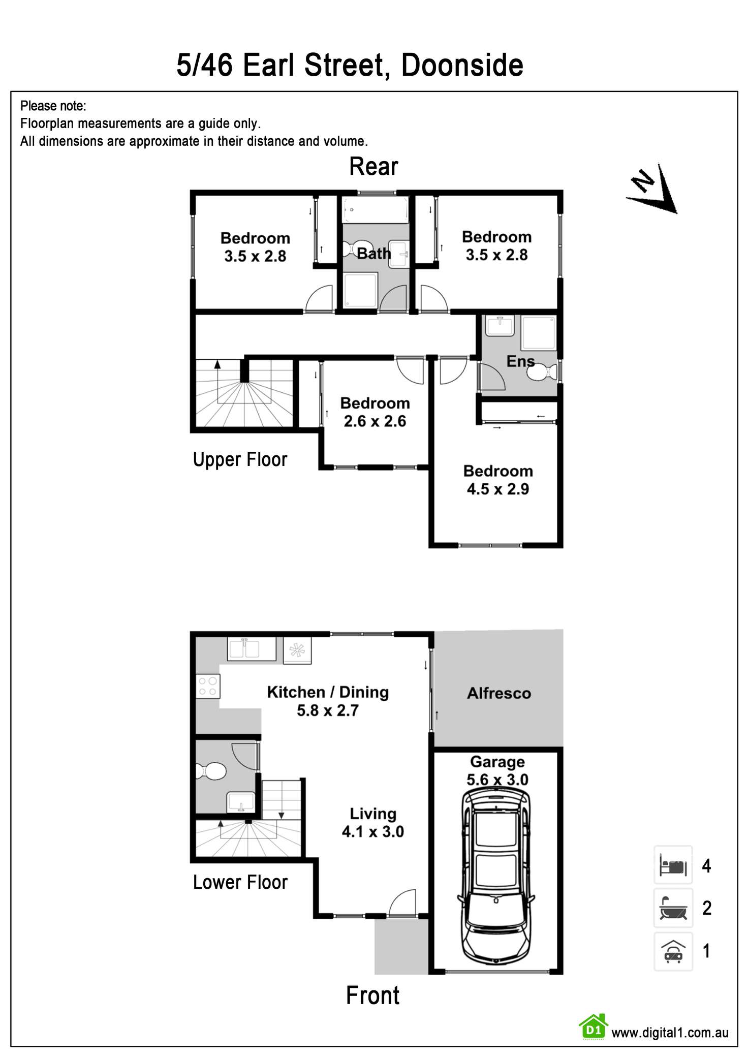 Floorplan of Homely townhouse listing, 5/46 Earle Street, Doonside NSW 2767