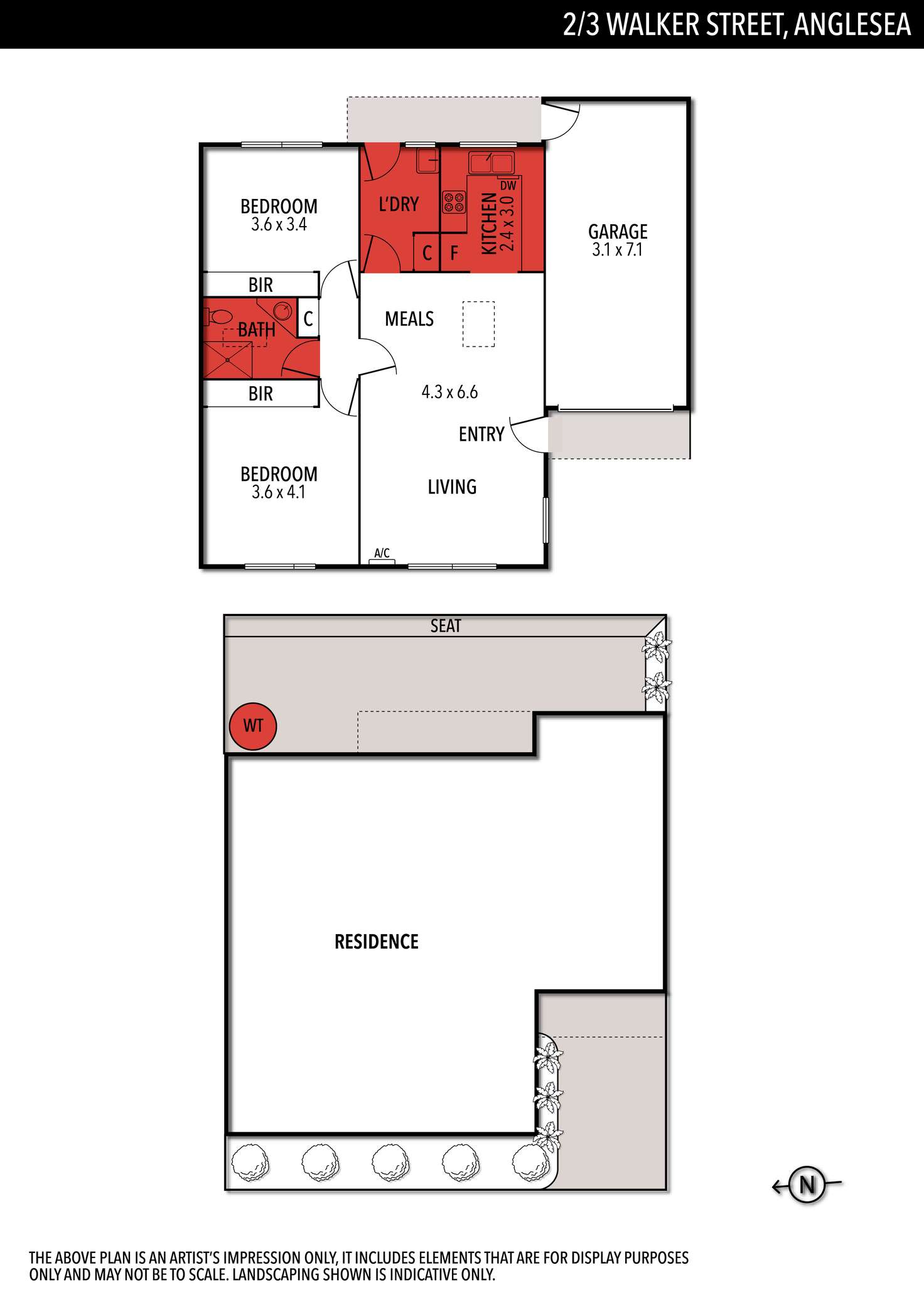 Floorplan of Homely unit listing, 2/3 Walker Street, Anglesea VIC 3230
