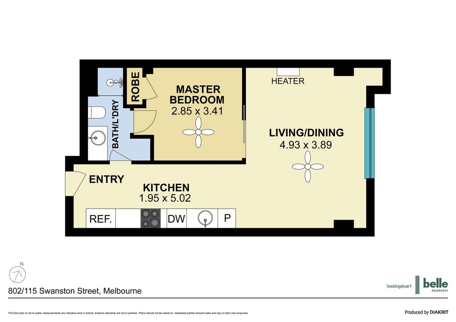 Floorplan of Homely apartment listing, 802/115 Swanston Street, Melbourne VIC 3000