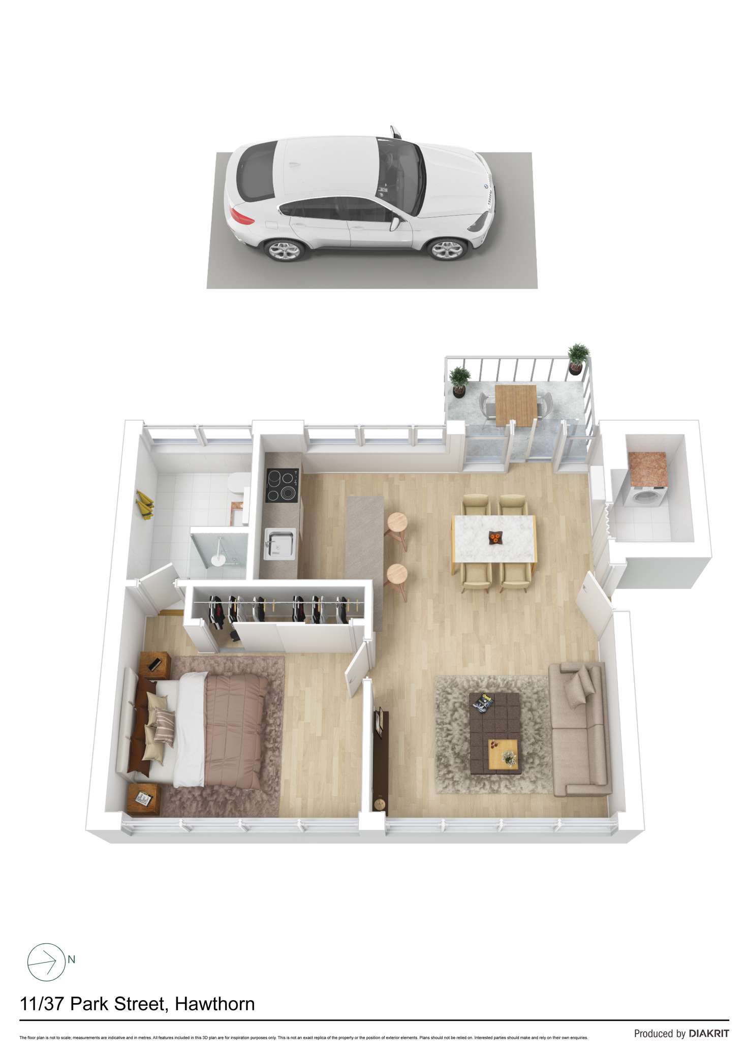Floorplan of Homely apartment listing, 11/37 Park Street, Hawthorn VIC 3122