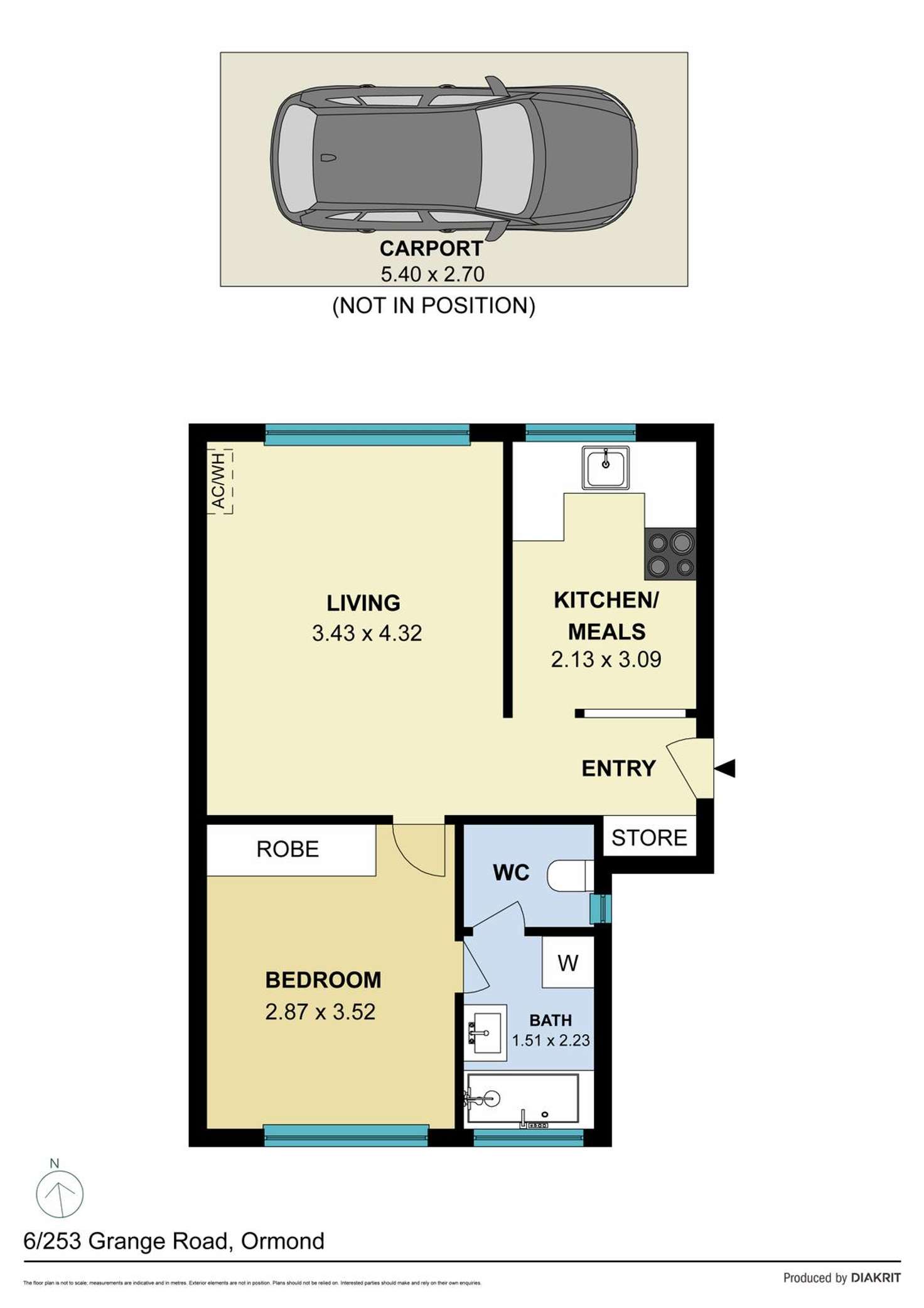 Floorplan of Homely apartment listing, 6/253 Grange Road, Ormond VIC 3204