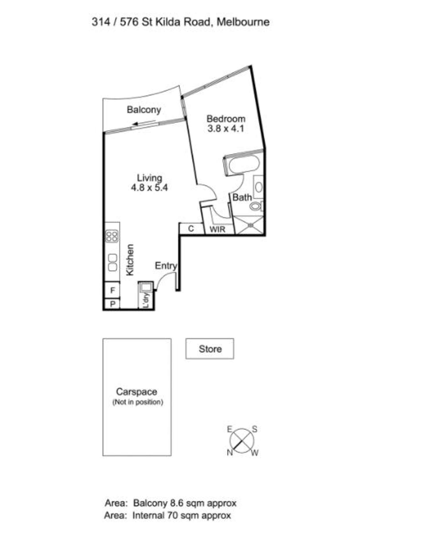 Floorplan of Homely apartment listing, 314/576-578 St Kilda Road, Melbourne VIC 3000