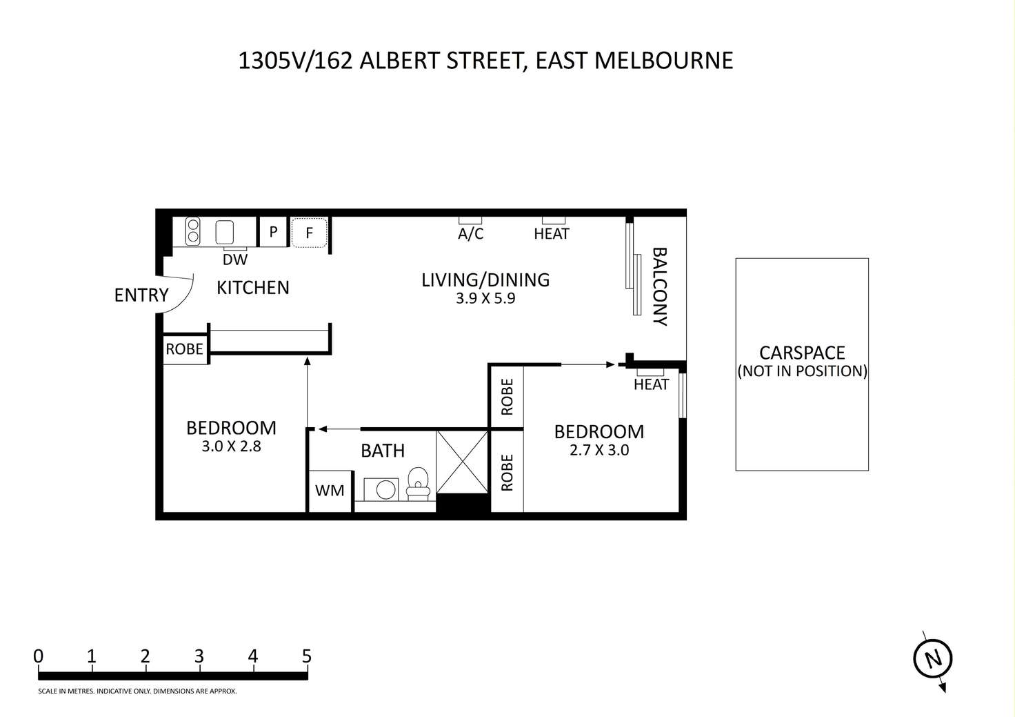 Floorplan of Homely apartment listing, 1305V/162 Albert Street, East Melbourne VIC 3002