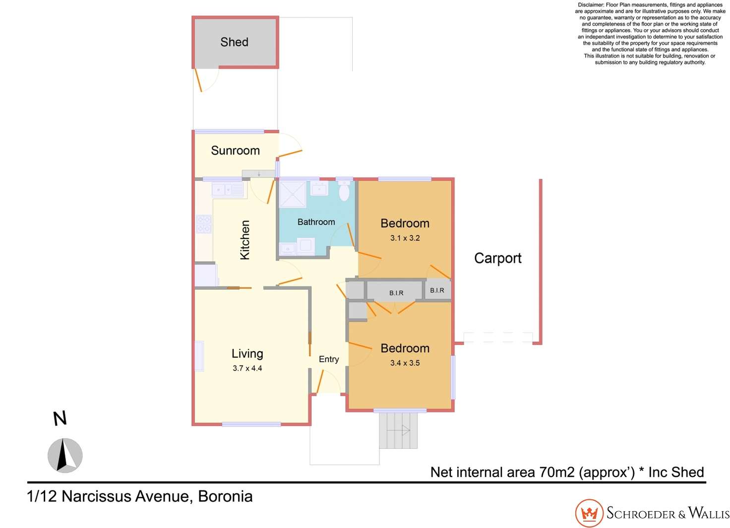 Floorplan of Homely unit listing, 1/12 Narcissus Avenue, Boronia VIC 3155