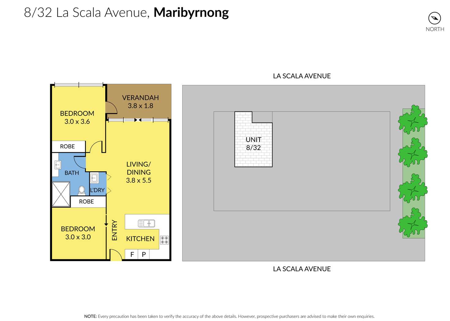 Floorplan of Homely apartment listing, 8/32 La Scala Avenue, Maribyrnong VIC 3032