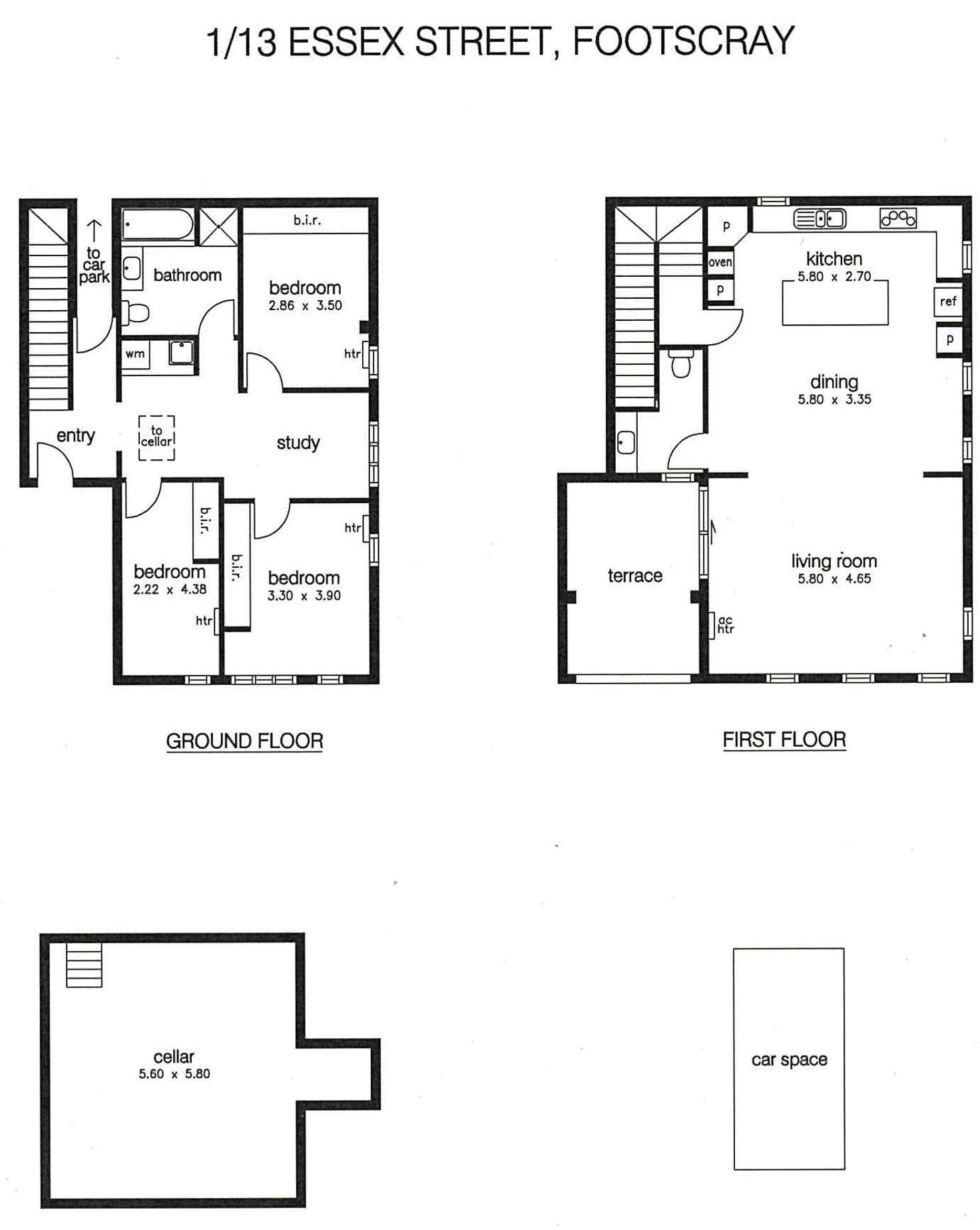 Floorplan of Homely apartment listing, 1/13 Essex Street, Footscray VIC 3011