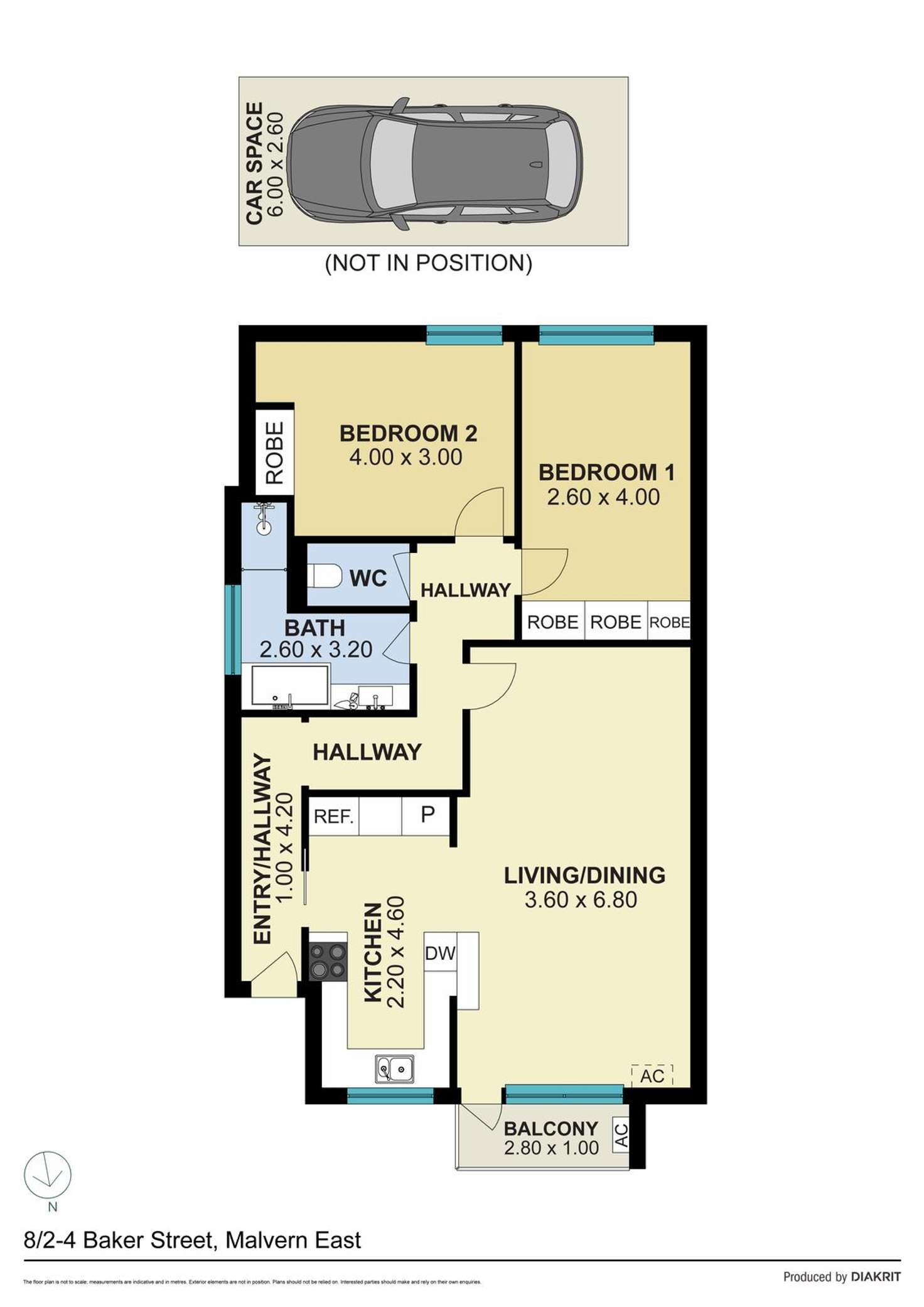 Floorplan of Homely apartment listing, 8/2-4 Baker Street, Malvern East VIC 3145
