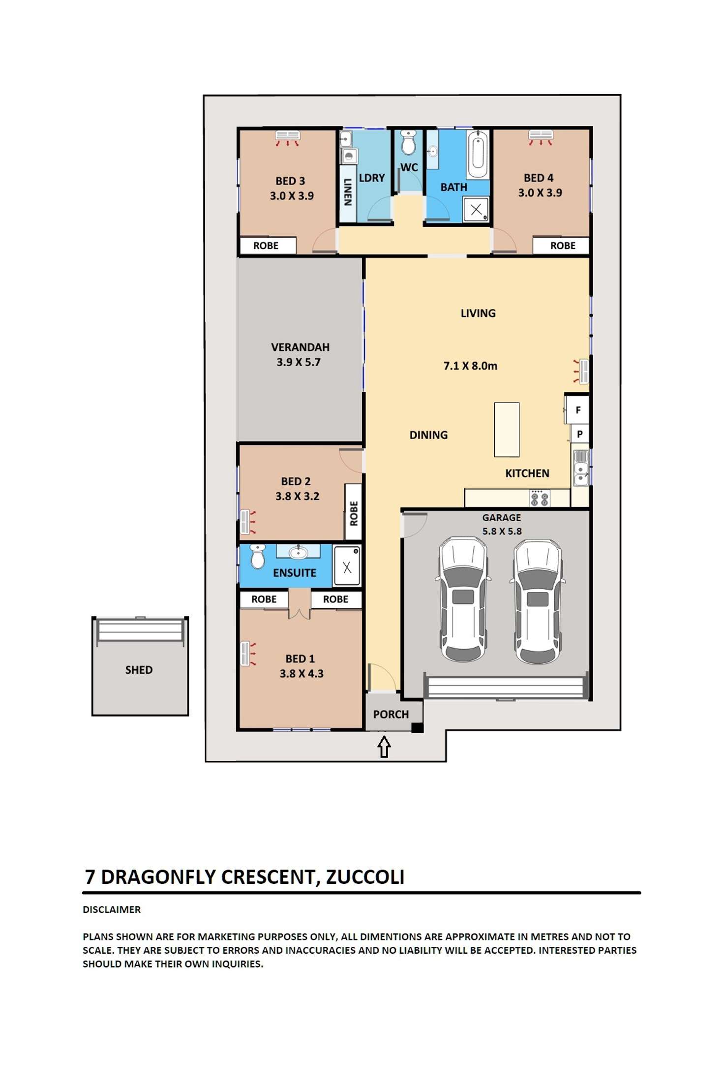 Floorplan of Homely house listing, 7 Dragonfly Crescent, Zuccoli NT 832