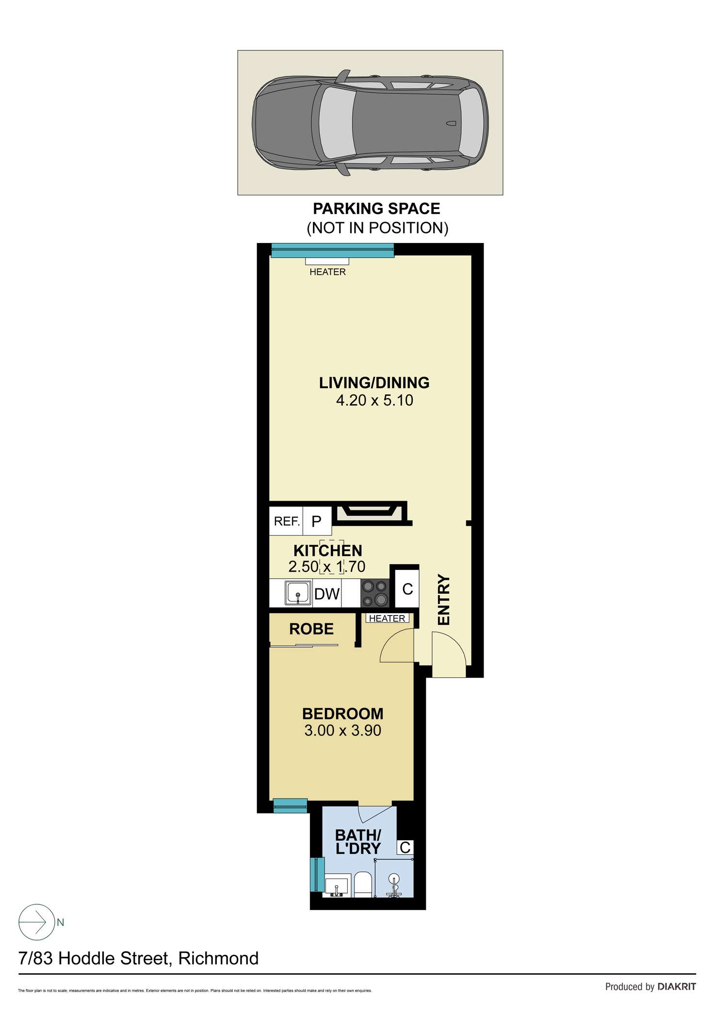 Floorplan of Homely apartment listing, 7/83 Hoddle Street, Richmond VIC 3121