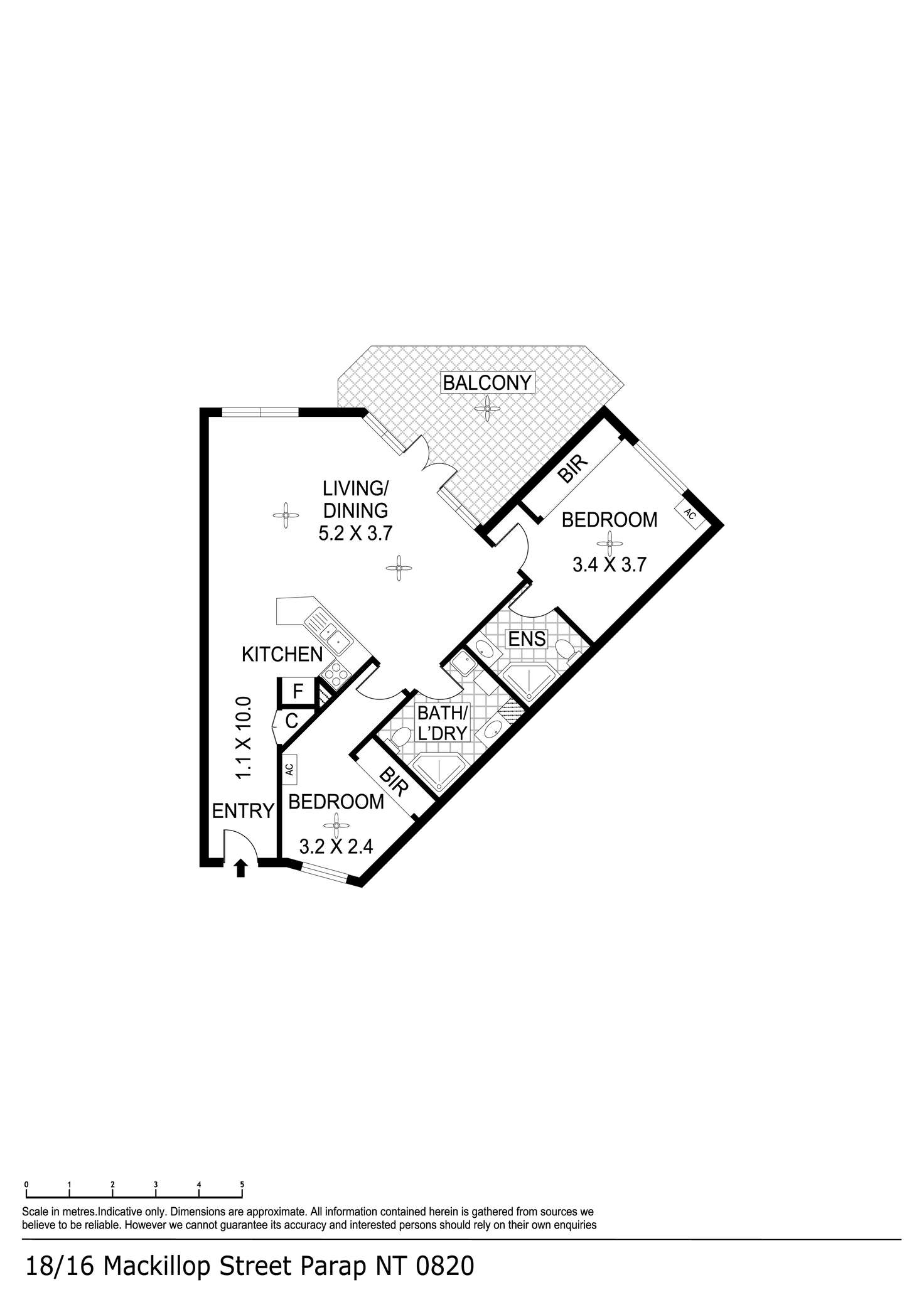 Floorplan of Homely unit listing, 18/16 Mackillop Street, Parap NT 820