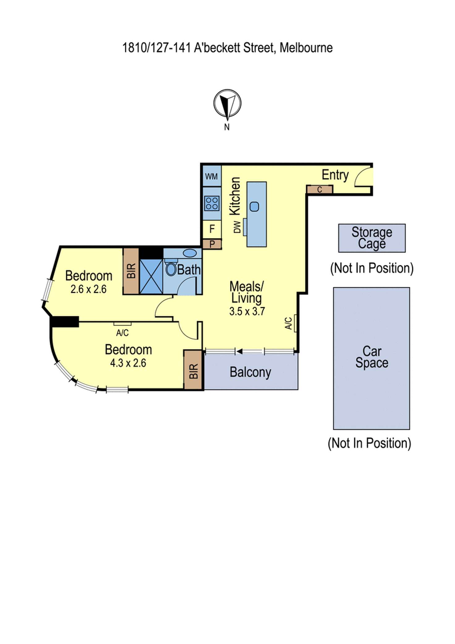 Floorplan of Homely unit listing, 1810/127-141 A'Beckett Street, Melbourne VIC 3000