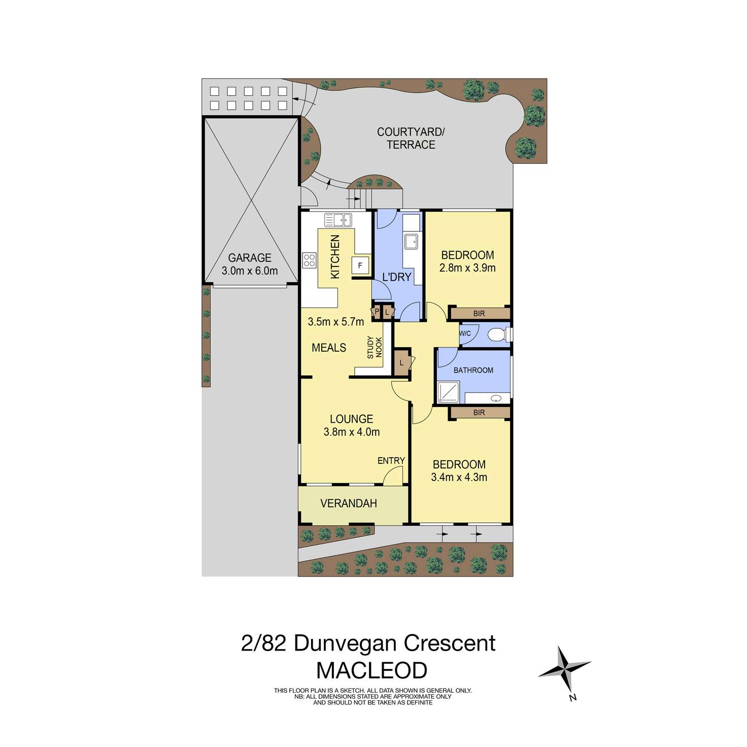 Floorplan of Homely unit listing, 2/82 Dunvegan Crescent, Macleod VIC 3085