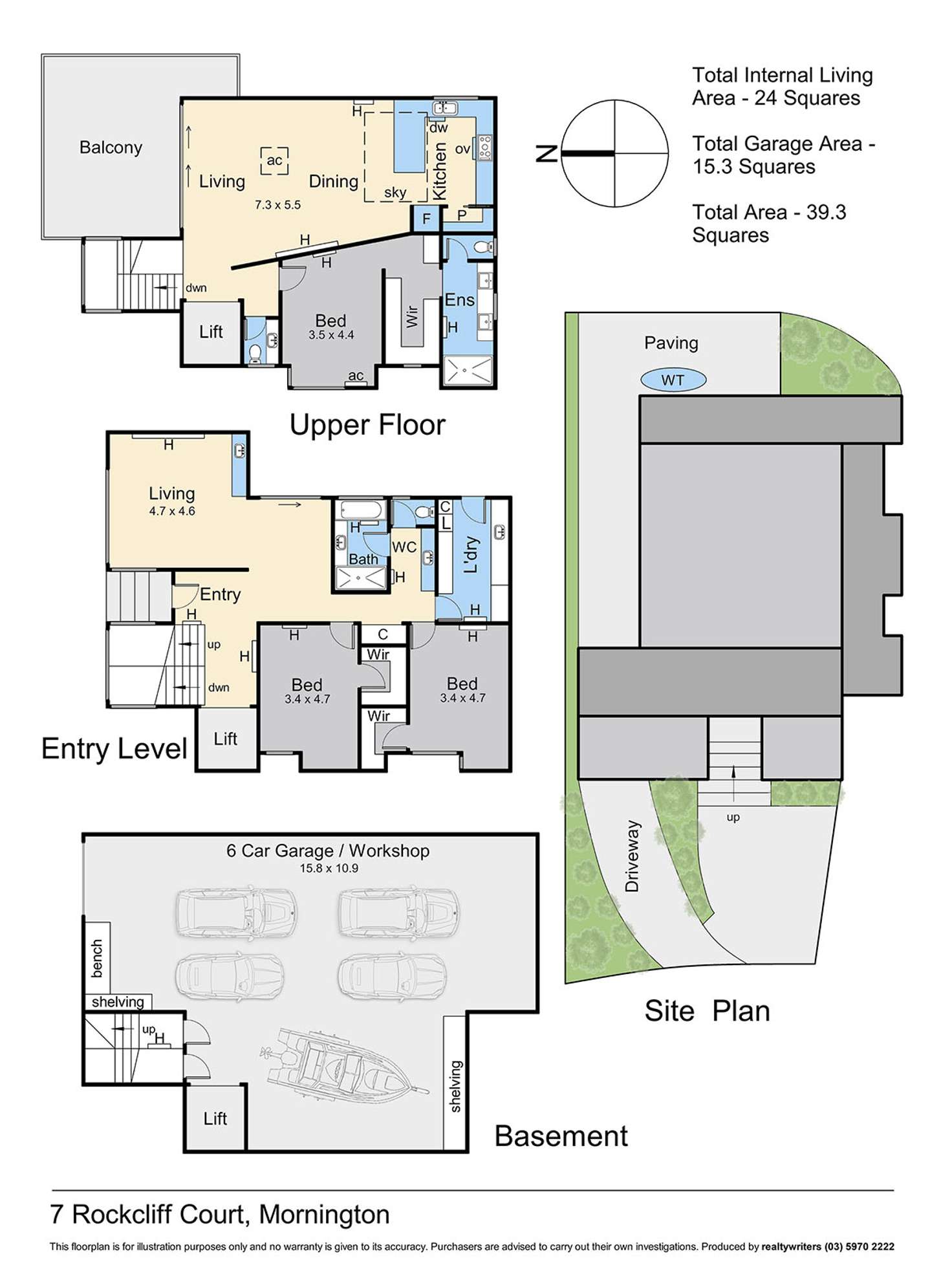 Floorplan of Homely house listing, 7 Rockcliff Court, Mornington VIC 3931