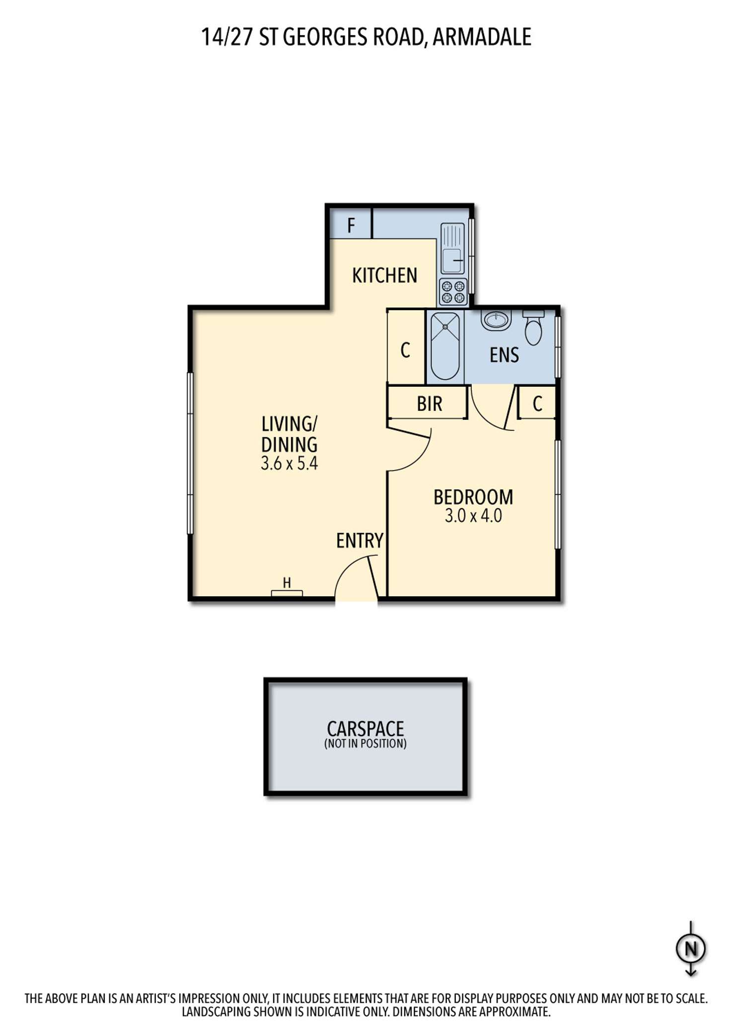 Floorplan of Homely apartment listing, 14/27 St Georges Road, Armadale VIC 3143