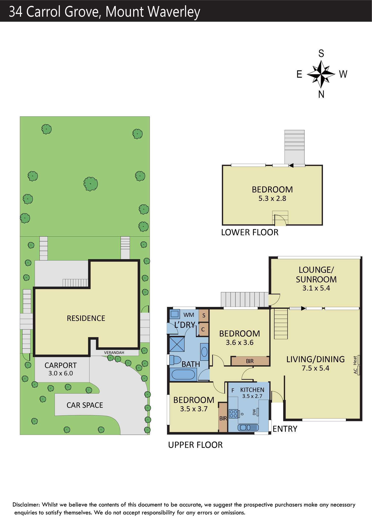 Floorplan of Homely house listing, 34 Carrol Grove, Mount Waverley VIC 3149