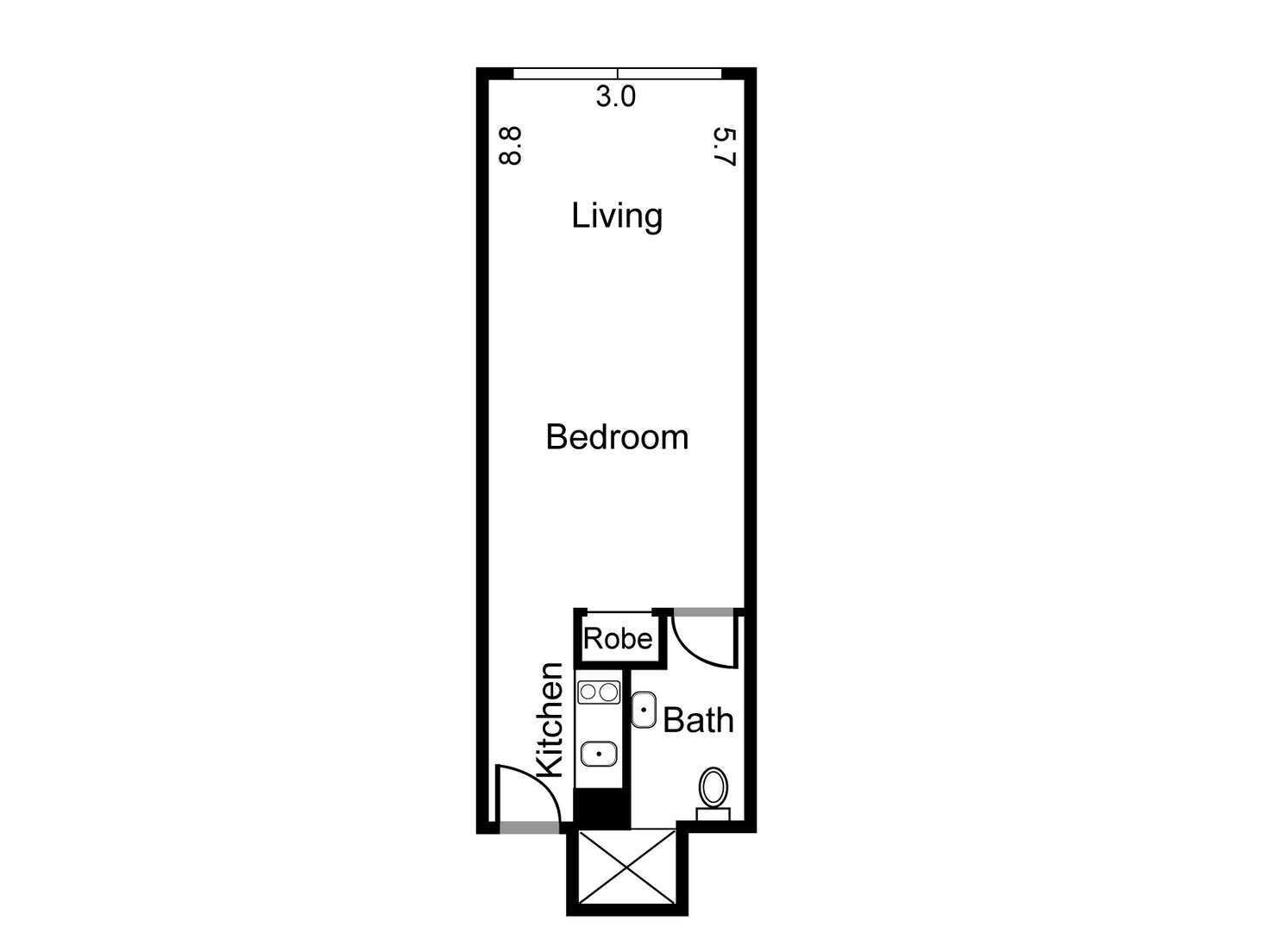 Floorplan of Homely apartment listing, 1216/43 Therry Street, Melbourne VIC 3000