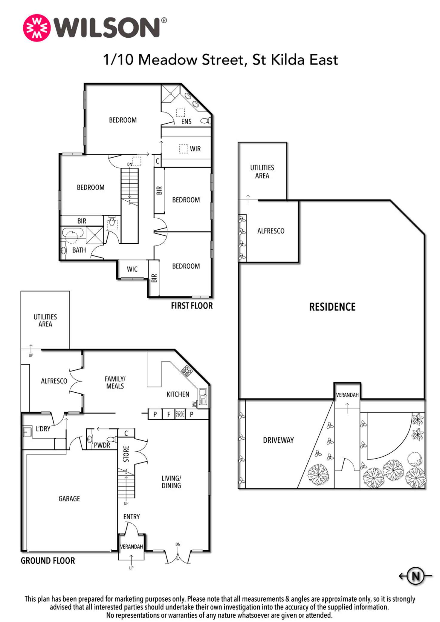 Floorplan of Homely townhouse listing, 1/10 Meadow Street, St Kilda East VIC 3183