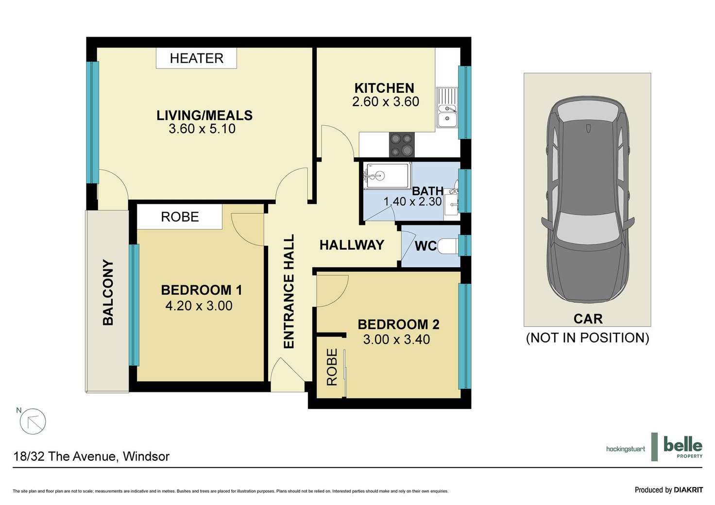 Floorplan of Homely unit listing, 18/32-34 The Avenue, Windsor VIC 3181