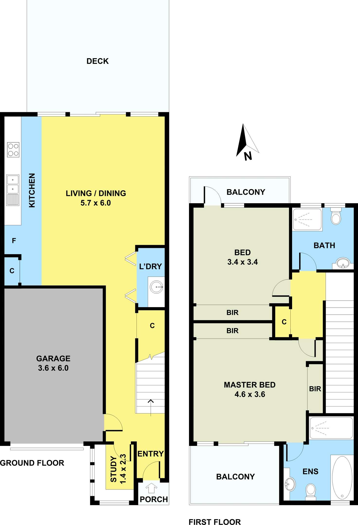 Floorplan of Homely townhouse listing, 15 Raven Lane, Maribyrnong VIC 3032