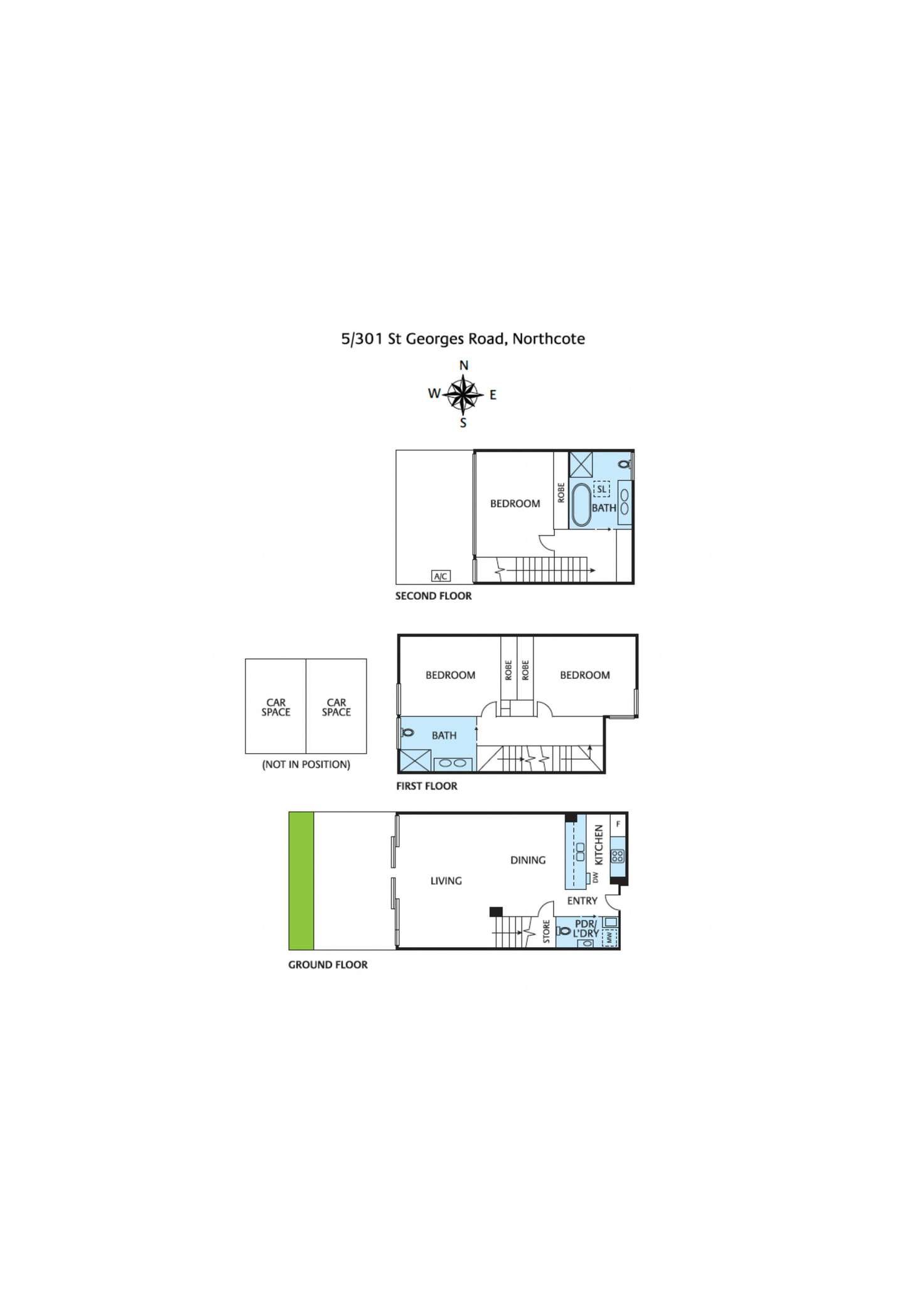 Floorplan of Homely townhouse listing, 5/301-303 St Georges Road, Northcote VIC 3070
