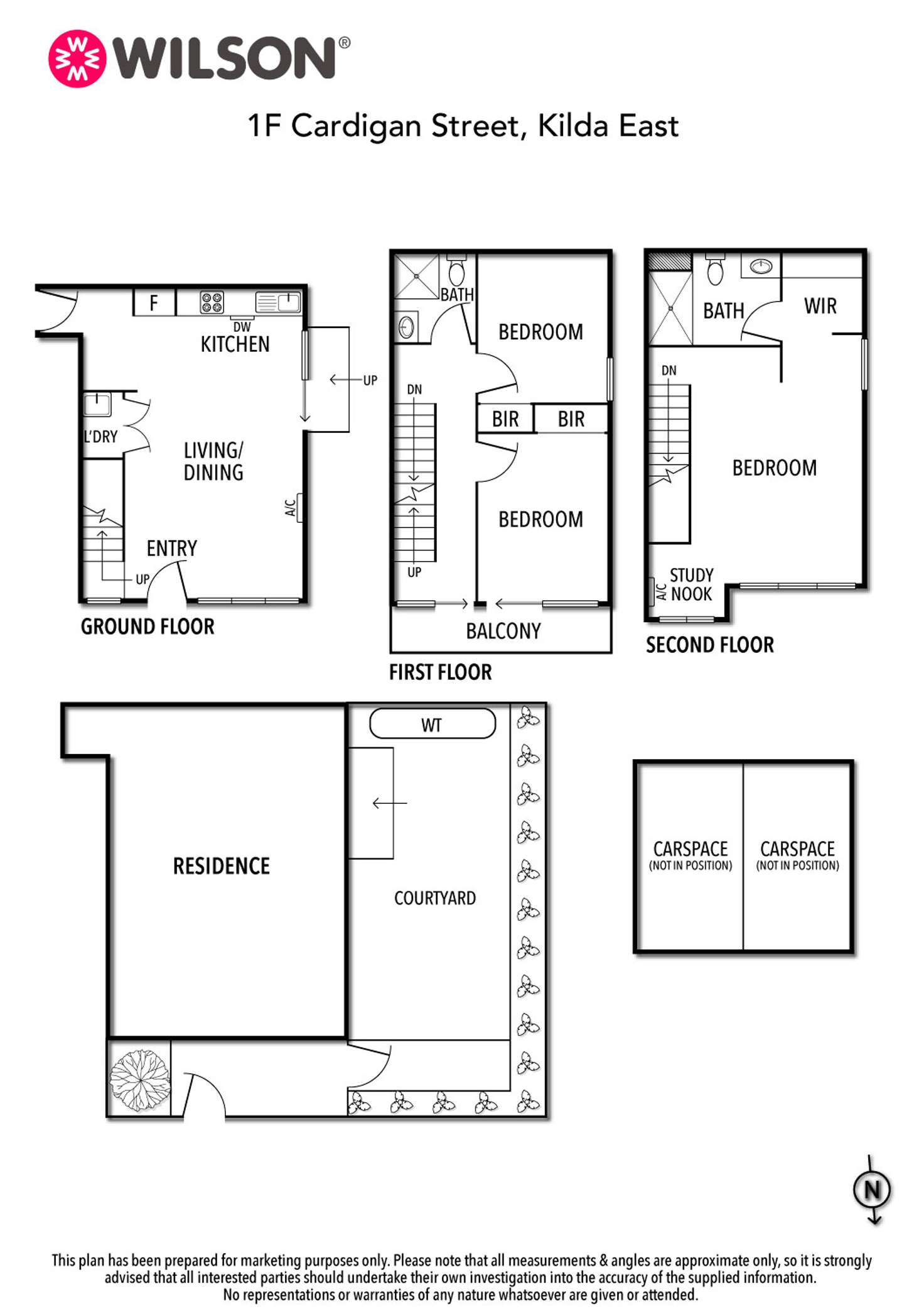 Floorplan of Homely townhouse listing, 1F Cardigan Street, St Kilda East VIC 3183