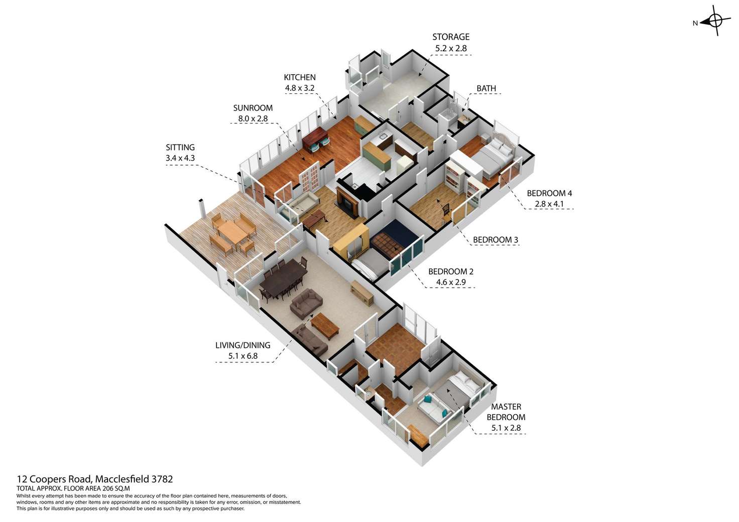 Floorplan of Homely house listing, 12 Coopers Road, Macclesfield VIC 3782