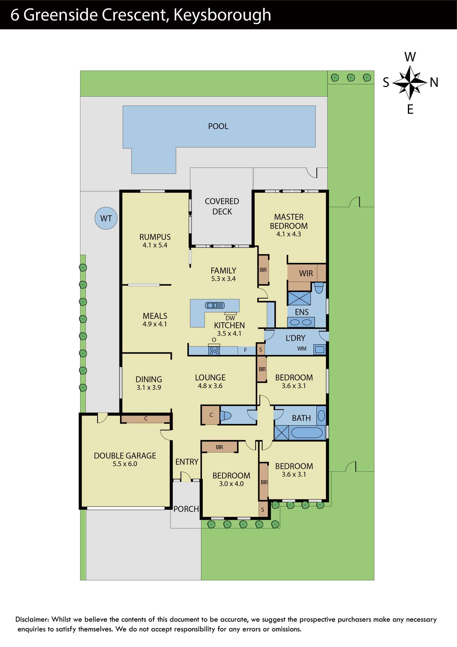 Floorplan of Homely house listing, 6 Greenside Crescent, Keysborough VIC 3173