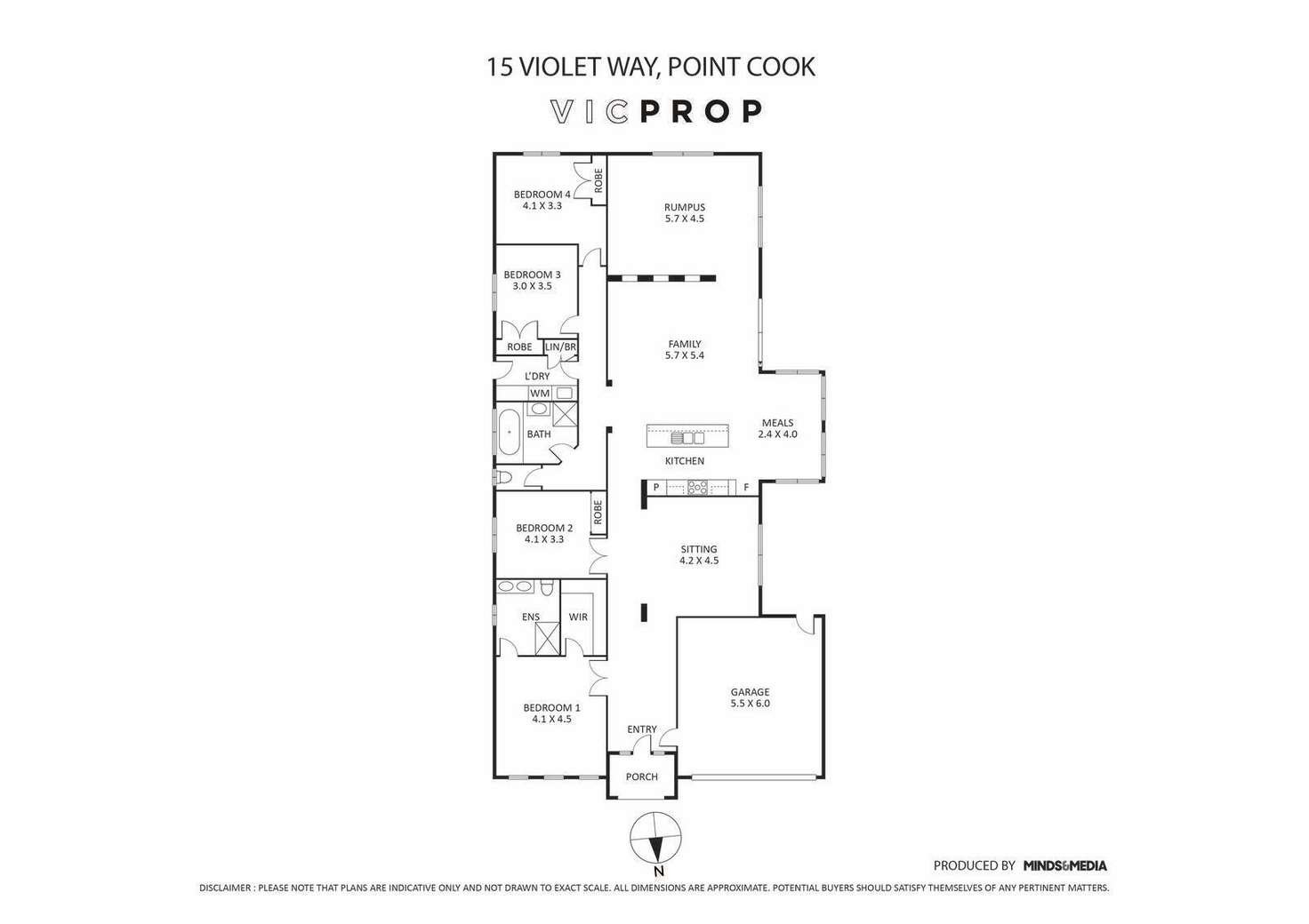 Floorplan of Homely house listing, 15 Violet Way, Point Cook VIC 3030