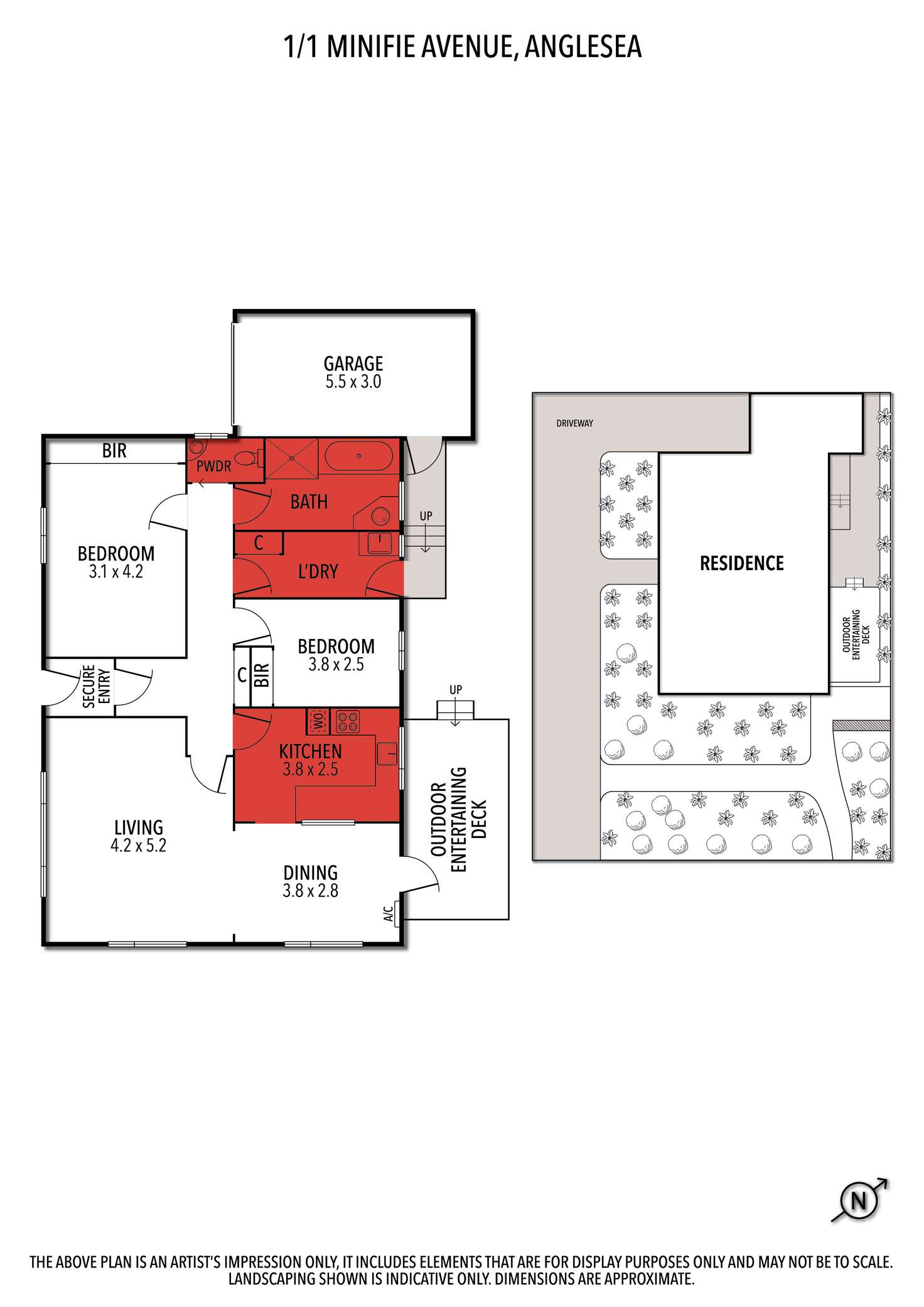 Floorplan of Homely unit listing, 1/1 Minifie Avenue, Anglesea VIC 3230