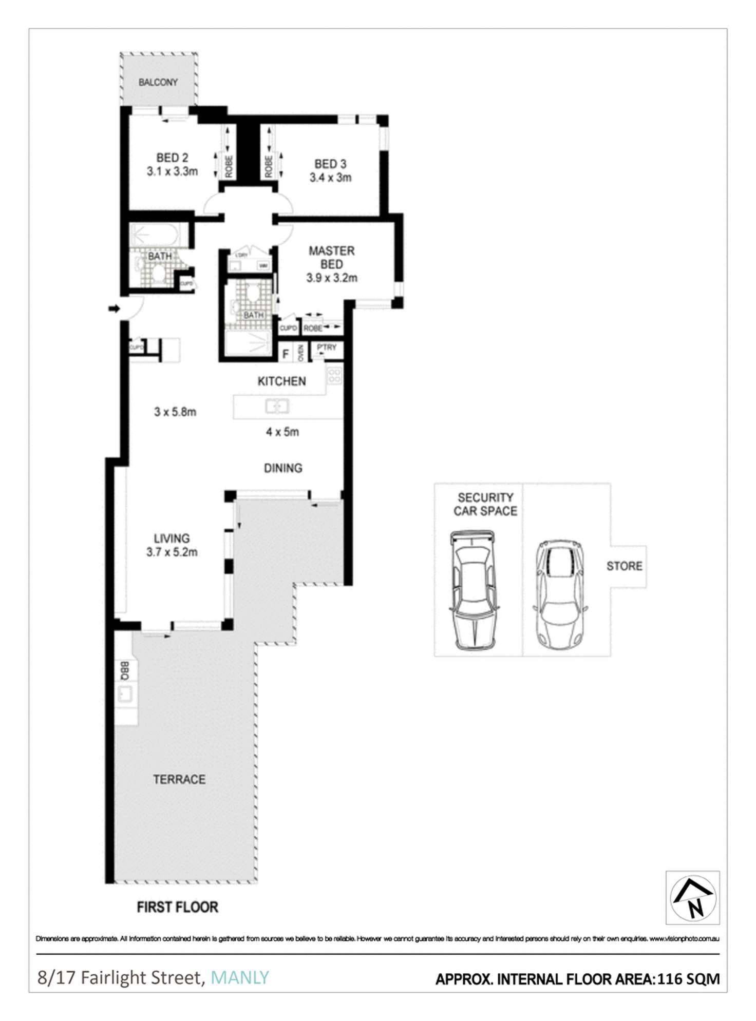 Floorplan of Homely apartment listing, 8/17 Fairlight Street, Manly NSW 2095